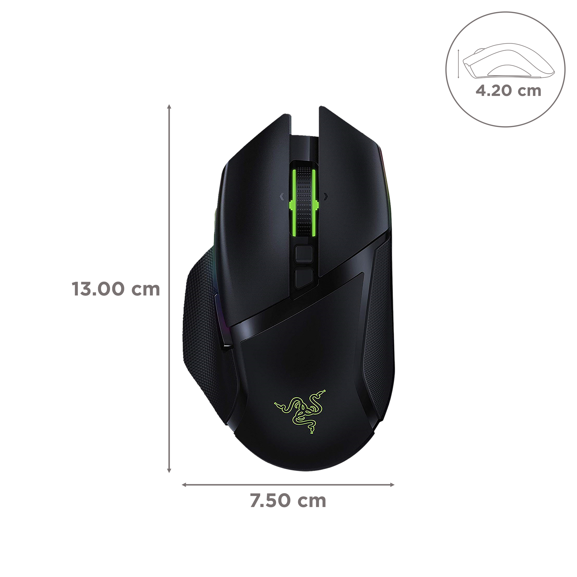 RAZER Basilisk Ultimate Rechargeable Wireless Optical Gaming Mouse (20000 DPI Adjustable, Multi Function Paddle, Black) RAZER Basilisk Ultimate Rechargeable Wireless Optical Gaming Mouse (20000 DPI Adjustable, Multi Function Paddle, Black)_3