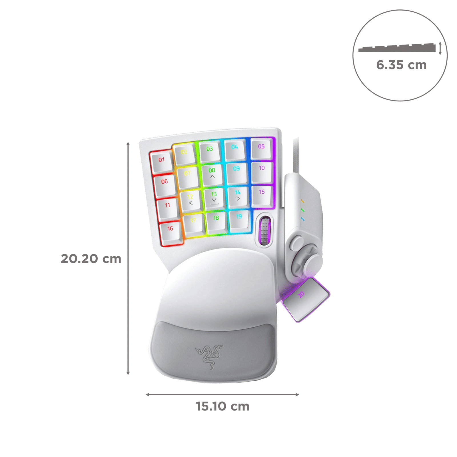 RAZER Tartarus Pro Wired Gaming Keyboard with Backlit Keys (Analog Optical Switch, Mercury) RAZER Tartarus Pro Wired Gaming Keyboard with Backlit Keys (Analog Optical Switch, Mercury)_3