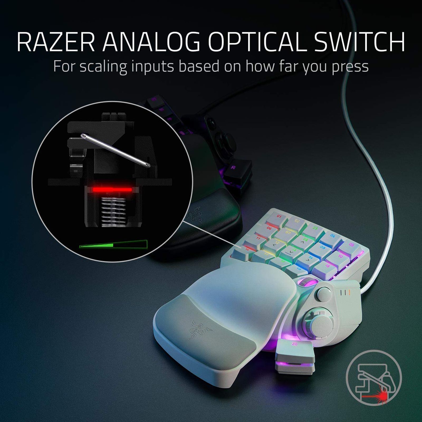 RAZER Tartarus Pro Wired Gaming Keyboard with Backlit Keys (Analog Optical Switch, Mercury) RAZER Tartarus Pro Wired Gaming Keyboard with Backlit Keys (Analog Optical Switch, Mercury)_4