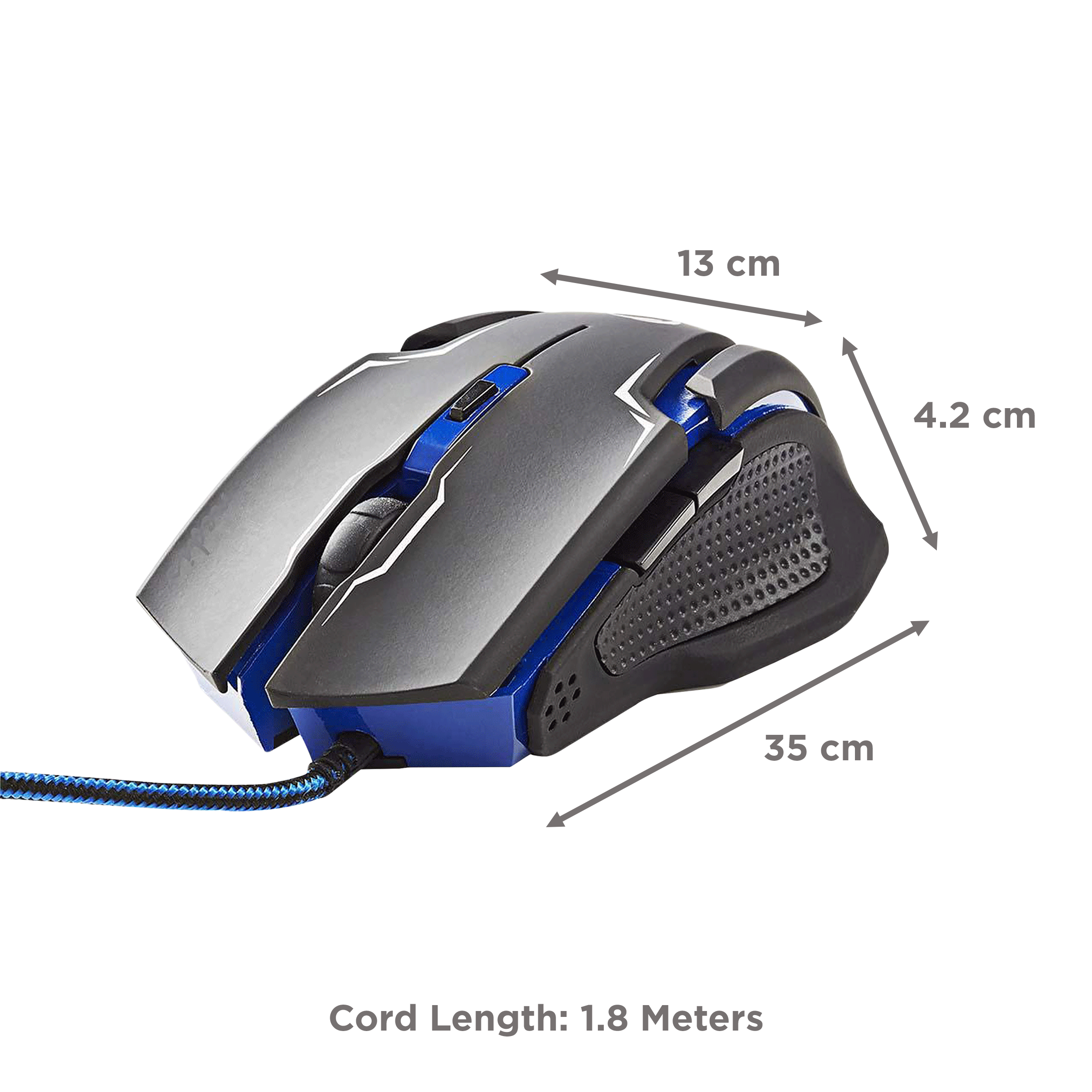 Nedis Wired Optical Gaming Mouse and Mouse Pad (Adjustable DPI, GMMP200BK, Black) Nedis Wired Optical Gaming Mouse and Mouse Pad (Adjustable DPI, GMMP200BK, Black)_2