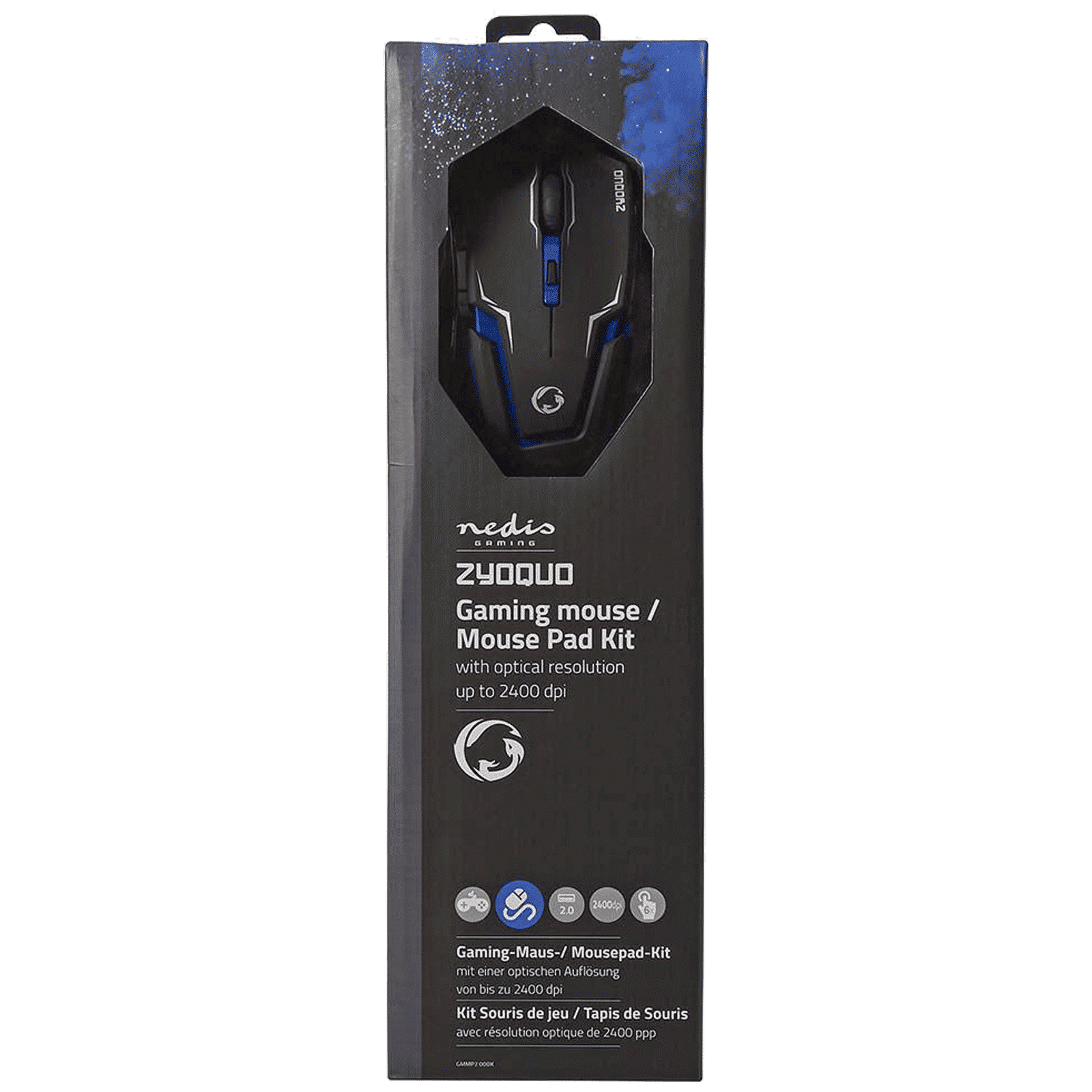 Nedis Wired Optical Gaming Mouse and Mouse Pad (Adjustable DPI, GMMP200BK, Black) Nedis Wired Optical Gaming Mouse and Mouse Pad (Adjustable DPI, GMMP200BK, Black)_4