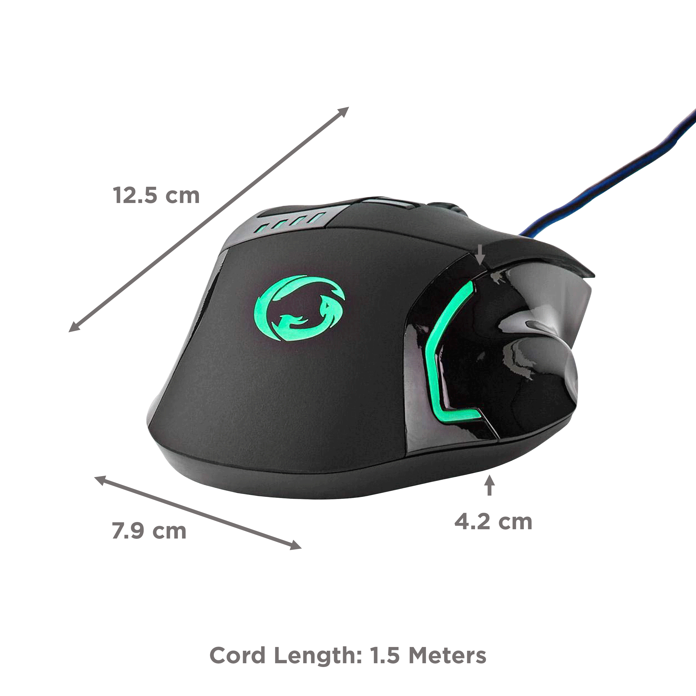 nedis Wired Optical Gaming Mouse (8 Programmable Buttons, GMWD300BK, Black) nedis Wired Optical Gaming Mouse (8 Programmable Buttons, GMWD300BK, Black)_2