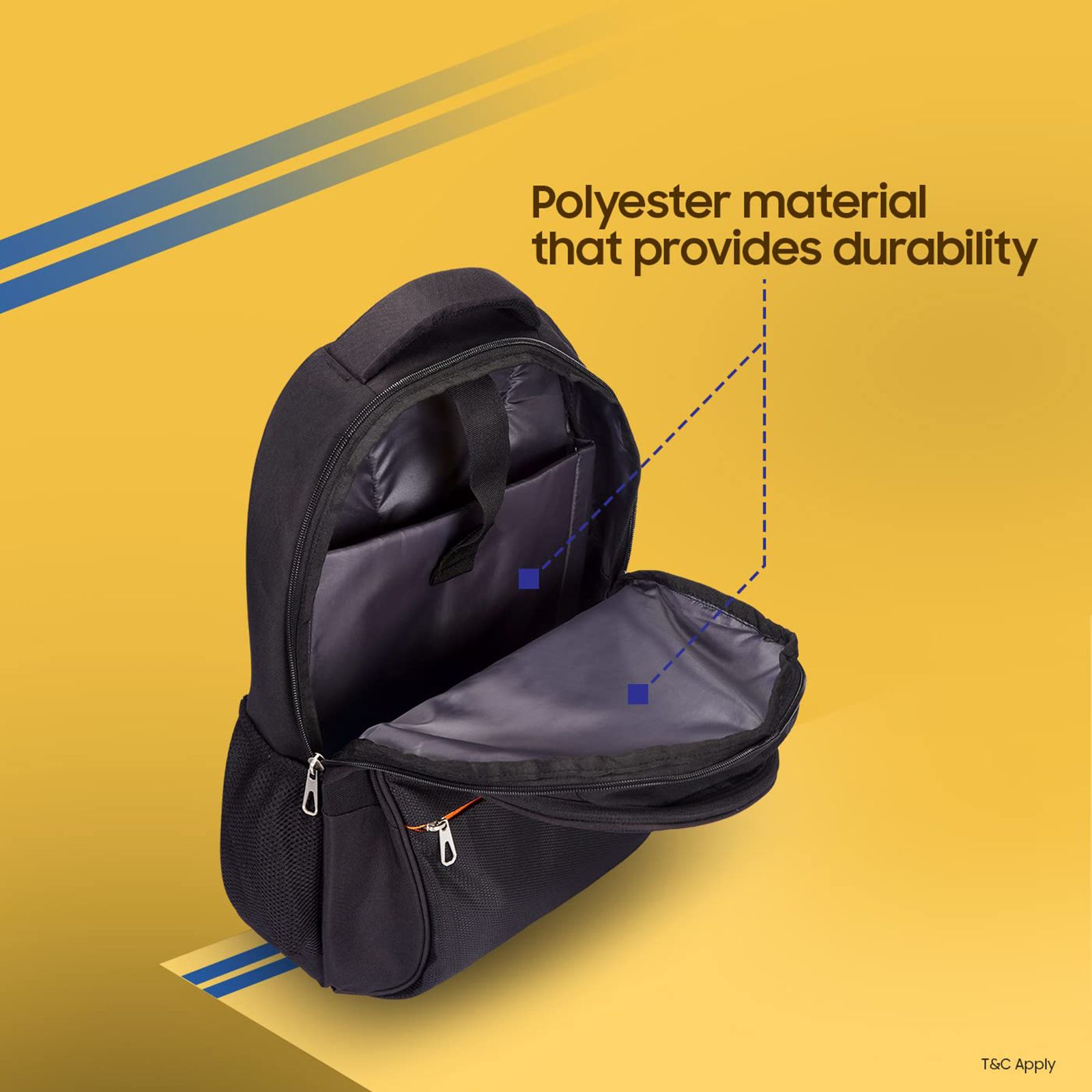 Croma Nova Polyester Laptop Backpack for 15.6 Inch Laptop (21.7 L, Cushioned Compartment, Black) Croma Nova Polyester Laptop Backpack for 15.6 Inch Laptop (21.7 L, Cushioned Compartment, Black)_7