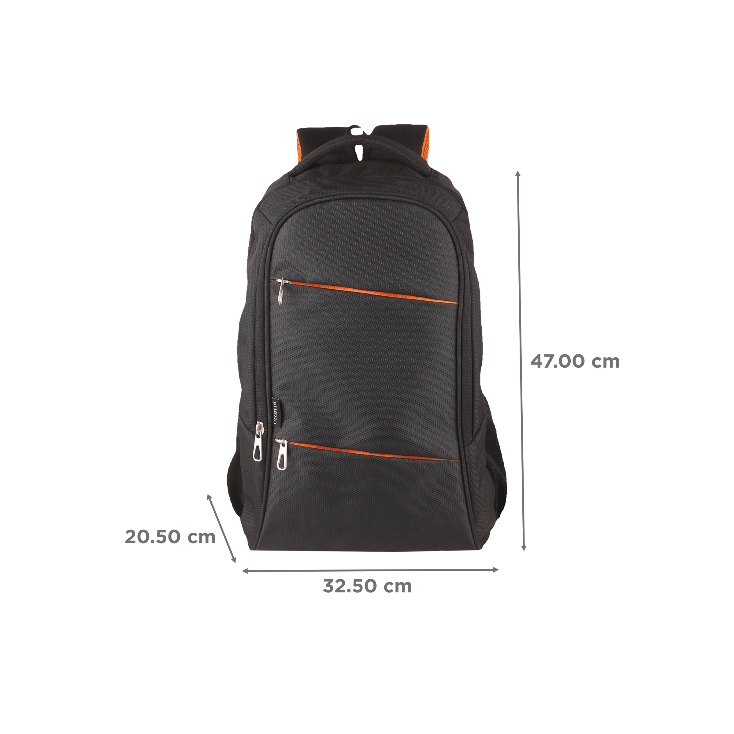 Croma Nova Polyester Laptop Backpack for 15.6 Inch Laptop (21.7 L, Cushioned Compartment, Black) Croma Nova Polyester Laptop Backpack for 15.6 Inch Laptop (21.7 L, Cushioned Compartment, Black)_3