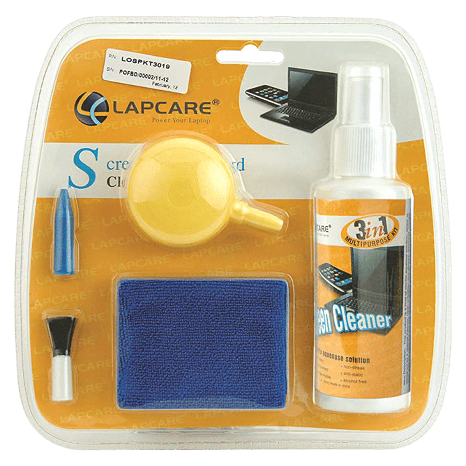 LAPCARE 5 in1 Cleaning Kit For Laptop, Desktop, Monitor and Mobile (Alcohol Free, Yellow) LAPCARE 5 in1 Cleaning Kit For Laptop, Desktop, Monitor and Mobile (Alcohol Free, Yellow)_1