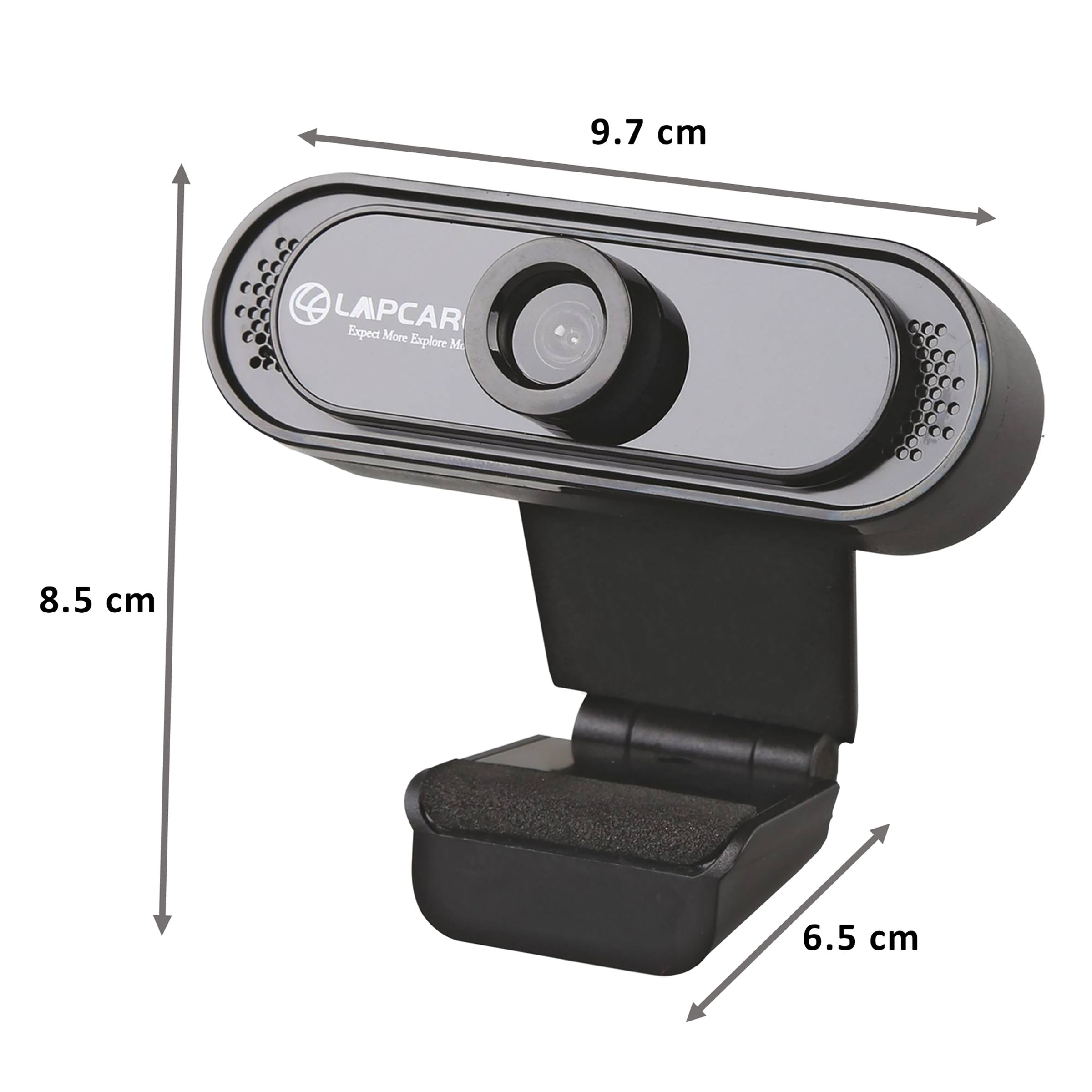 LAPCARE Lapcam USB 720p HD Webcam (5 Glass Lens, LWC-042, Black)_2