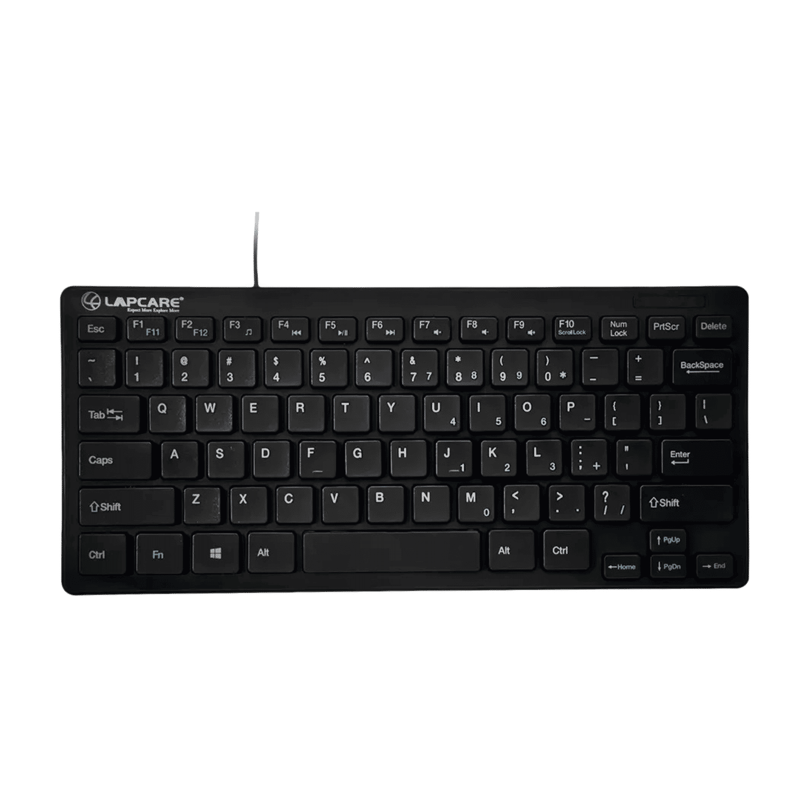 LAPCARE D-Lite Plus Mini Wired Keyboard with Dedicated Multimedia Keys (Spill Resistant, Black)_1