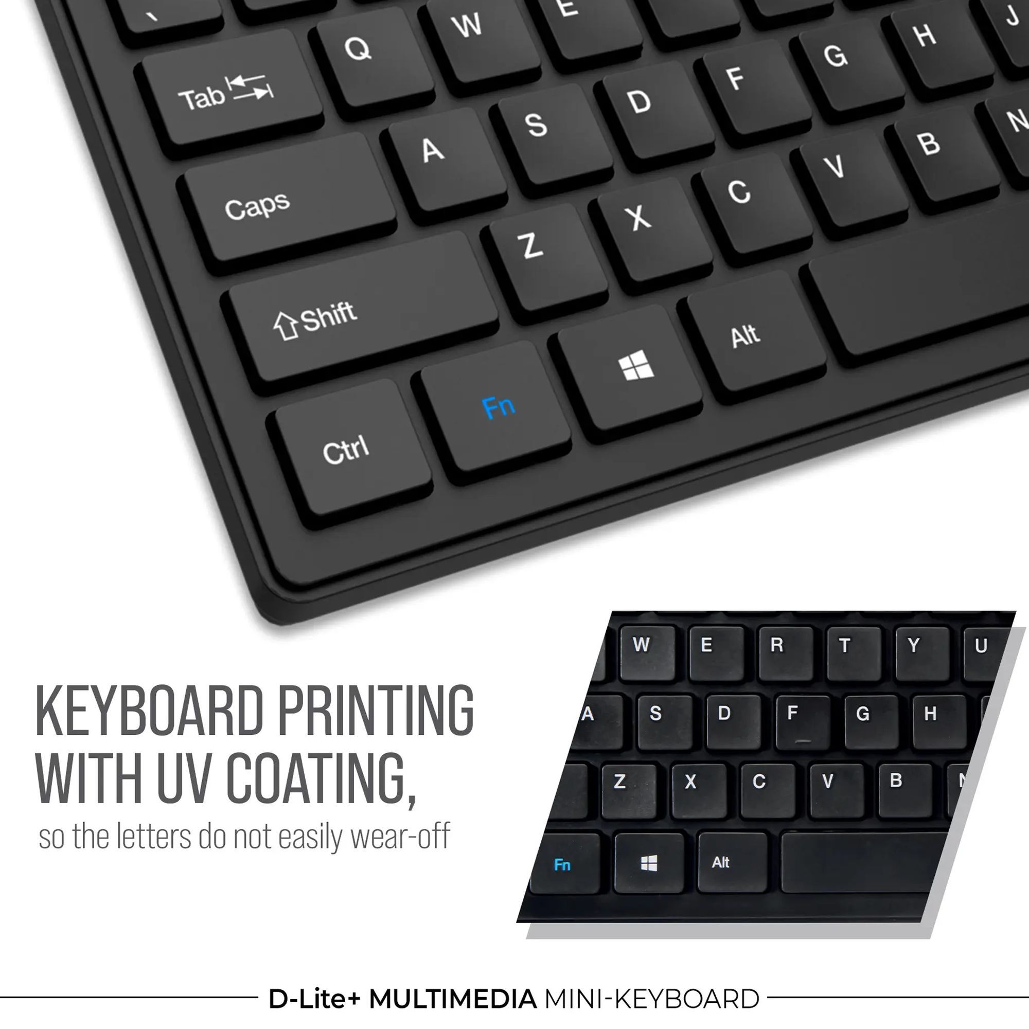 LAPCARE D-Lite Plus Mini Wired Keyboard with Dedicated Multimedia Keys (Spill Resistant, Black)_9