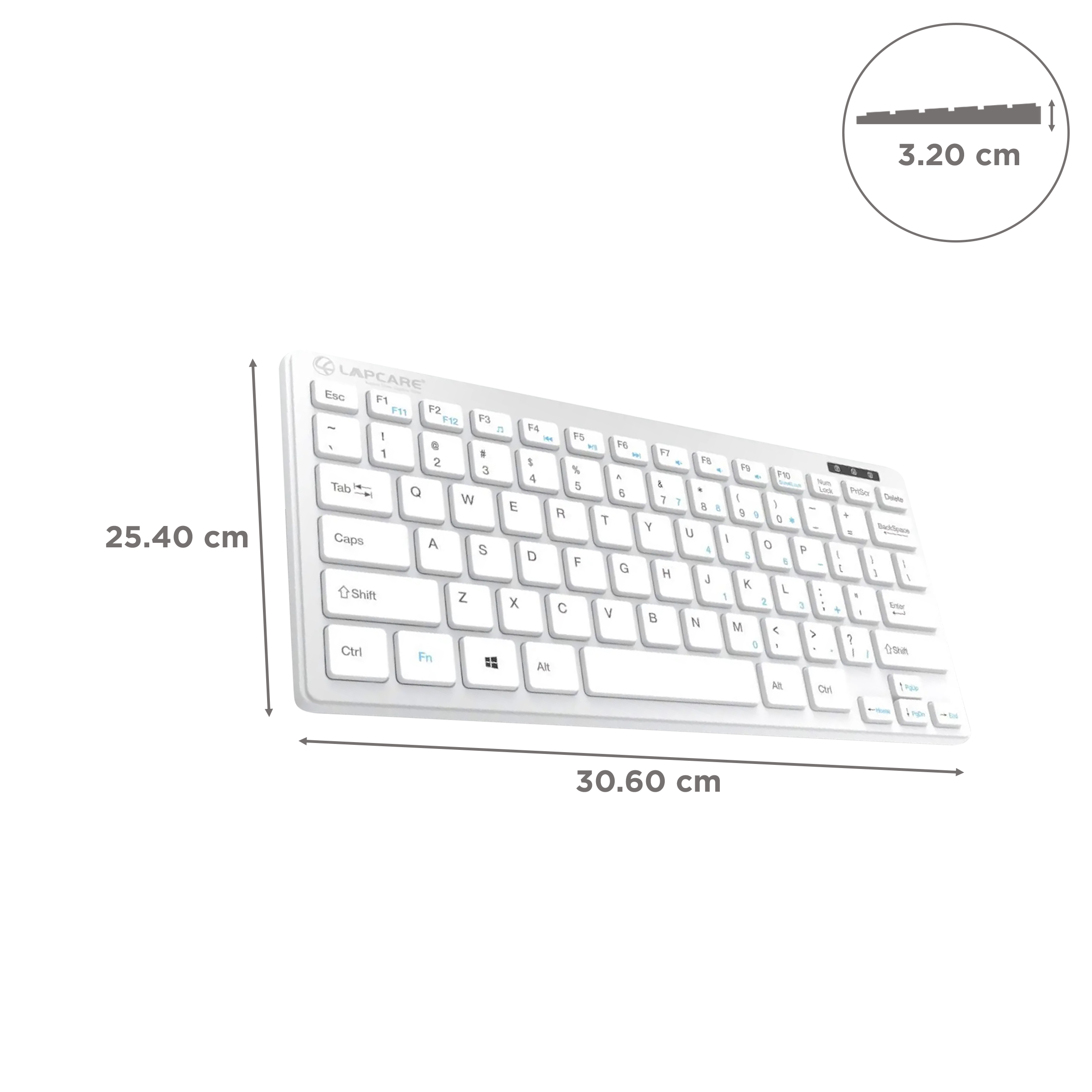 LAPCARE D-Lite Mini Wired Keyboard with Dedicated Multimedia Keys (Spill Resistant, Silver)_3