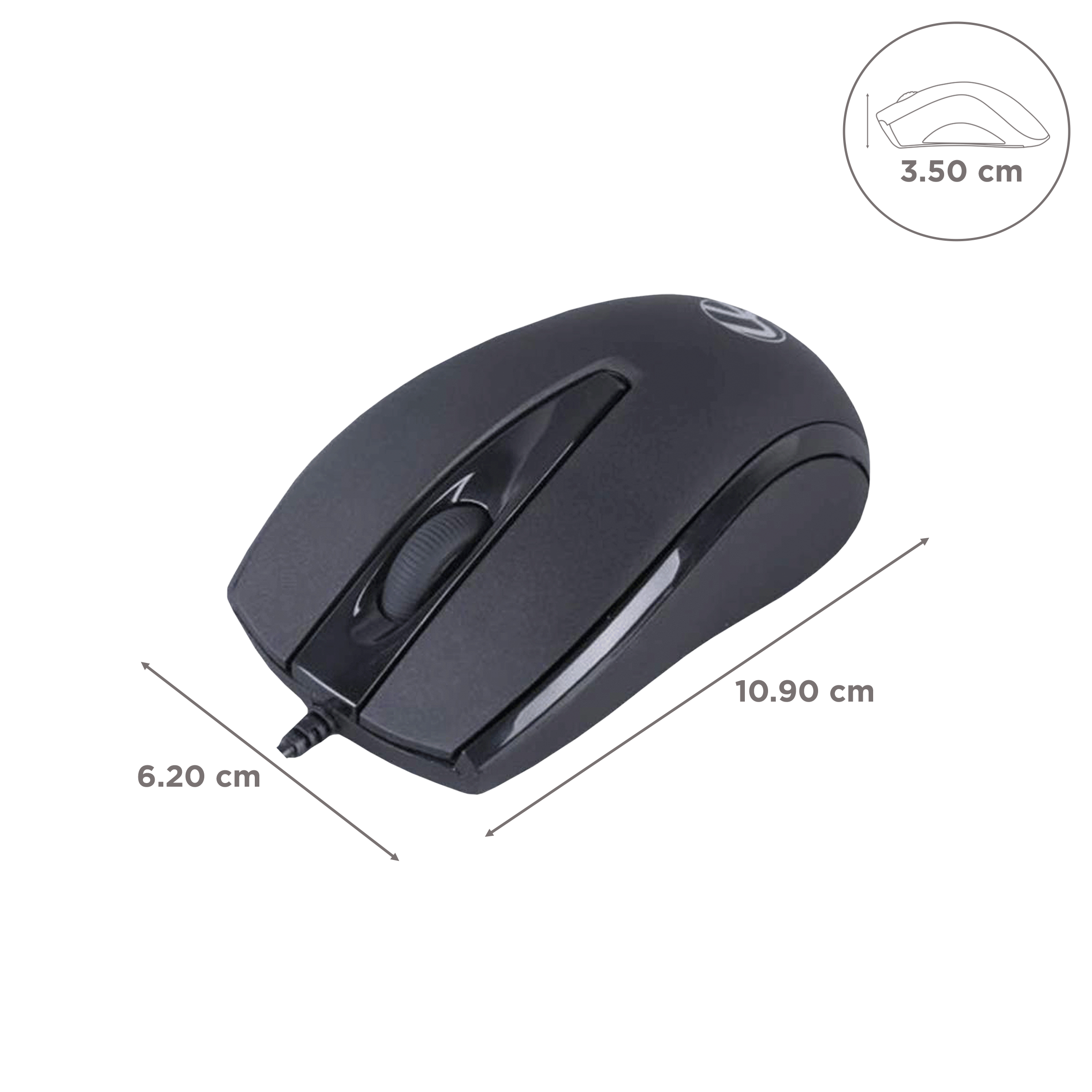 LAPCARE L-70 Plus Wired Optical Mouse (1200 DPI, Ambidextrous Design, Black) LAPCARE L-70 Plus Wired Optical Mouse (1200 DPI, Ambidextrous Design, Black)_3