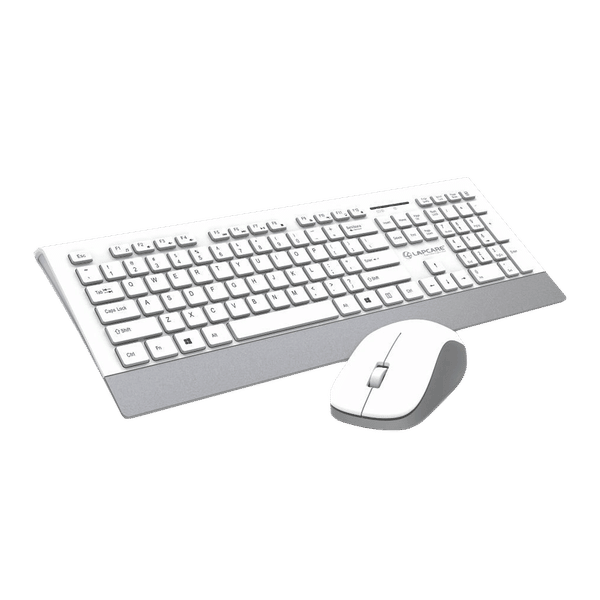 LAPCARE Smartoo 2.4 GHz Wireless Keyboard & Mouse Combo (1200 DPI, Auto Sleep Function, White & Silver)_1