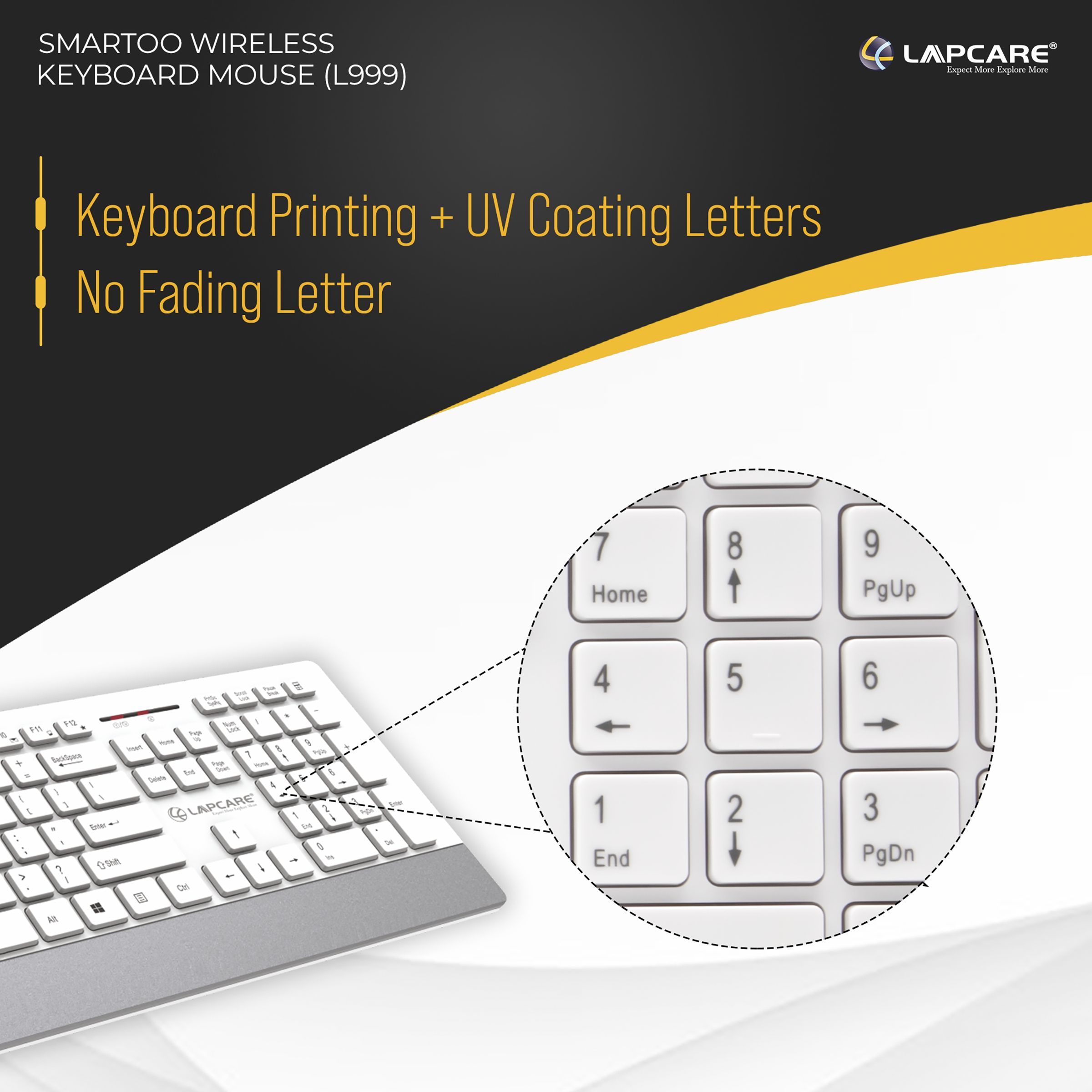 LAPCARE Smartoo 2.4 GHz Wireless Keyboard & Mouse Combo (1200 DPI, Auto Sleep Function, White & Silver) LAPCARE Smartoo 2.4 GHz Wireless Keyboard & Mouse Combo (1200 DPI, Auto Sleep Function, White & Silver)_7