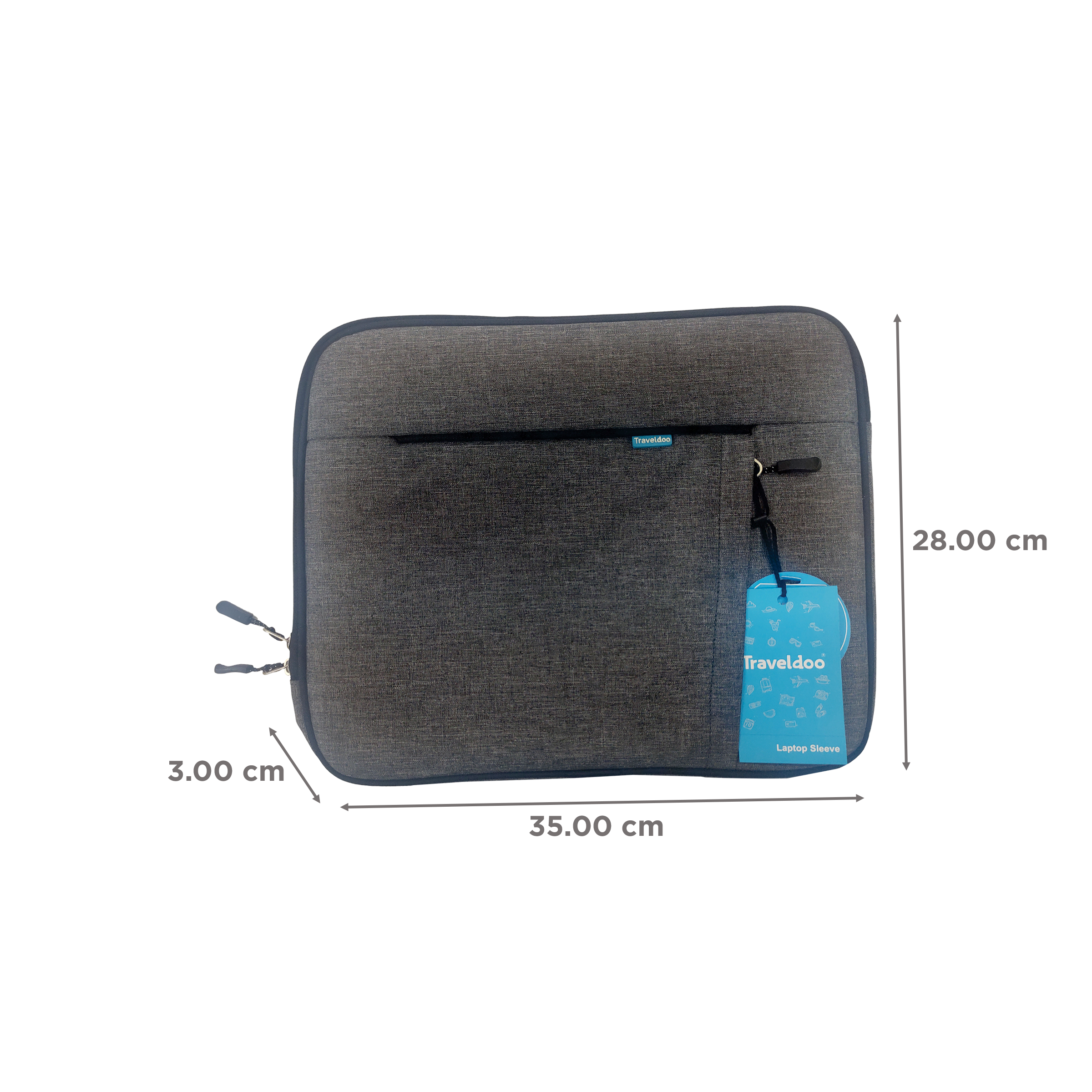 Traveldoo Nylon Laptop Sleeve for 14 Inch Laptop (Lightweight, Grey)_2