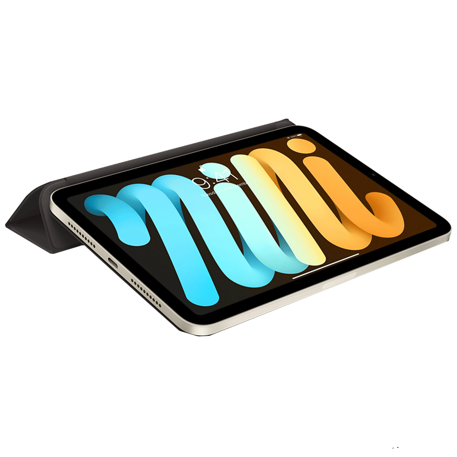 Apple Smart Leather Folio Case for Apple iPad Mini (6th Gen) 8.3 Inch (Magnetic Attachments, Black)_3