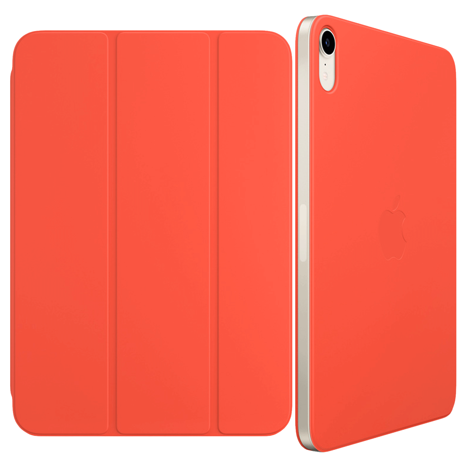 Apple Smart Leather Folio Case for Apple iPad Mini (6th Gen) 8.3 Inch (Magnetic Attachments, Electric Orange)_1