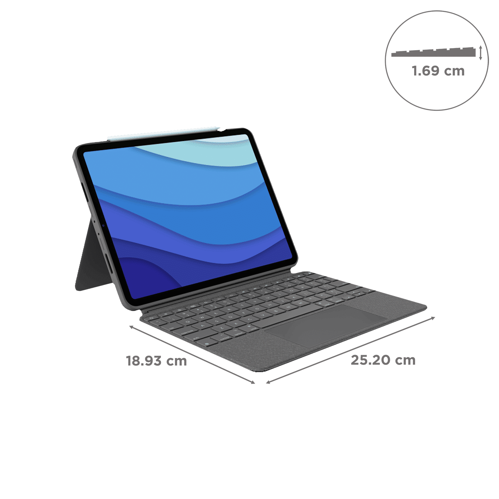 logitech Combo Touch Bluetooth Detachable Keyboard for Apple iPad Pro 11 Inch (1st, 2nd, 3rd & 4th Gen) with Touchpad (Adjustable Kickstand, Oxford Grey)_2