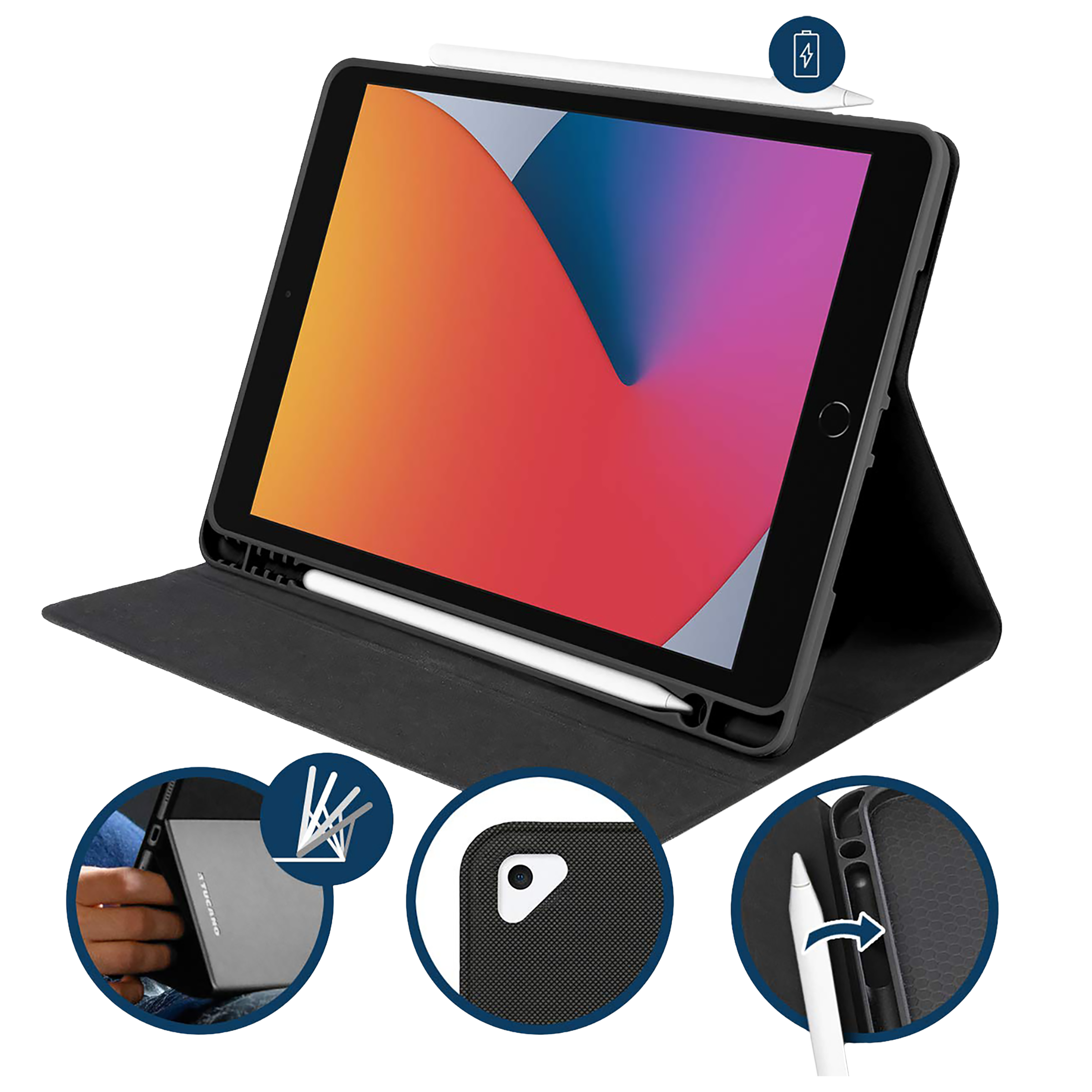 Tucano Up Plus TPU Folio Case for Apple iPad 10.2 Inch (7th, 8th, 9th Gen), iPad Air 10.5 Inch (Apple Pencil Internal Support, Black) Tucano Up Plus TPU Folio Case for Apple iPad 10.2 Inch (7th, 8th, 9th Gen), iPad Air 10.5 Inch (Apple Pencil Internal Support, Black)_12