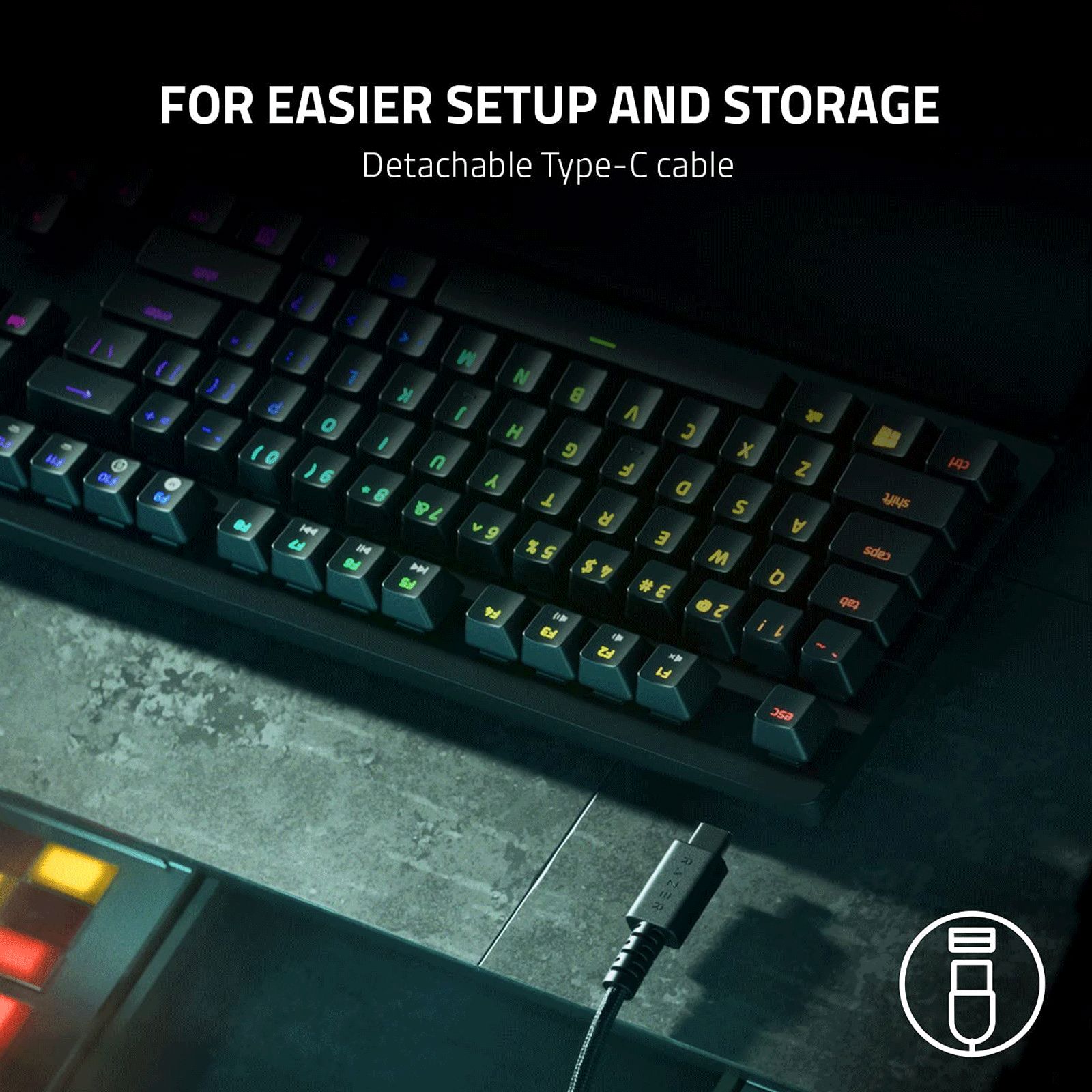 RAZER Huntsman V2 Tenkeyless Wired Gaming Keyboard with Backlit Keys (Ergonomic Wrist Rest, Black)_7