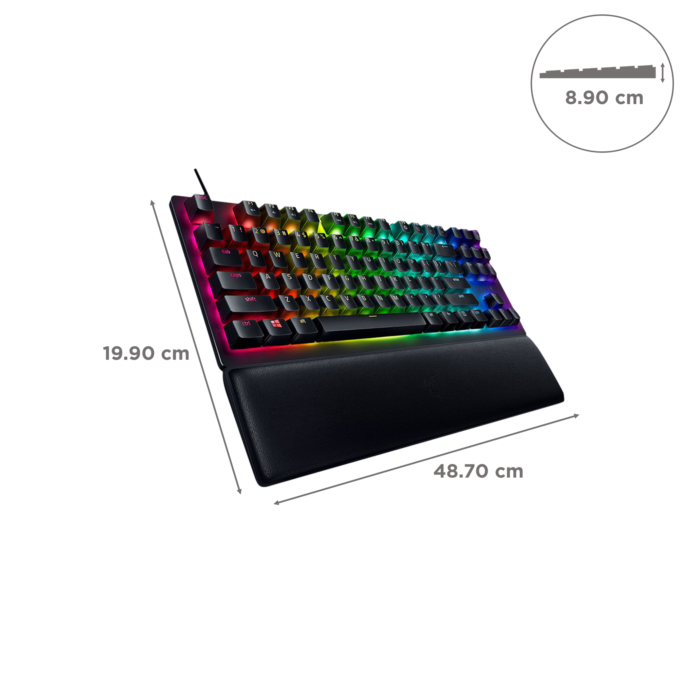 RAZER Huntsman V2 Tenkeyless Wired Gaming Keyboard with Backlit Keys (Ergonomic Wrist Rest, Black)_3