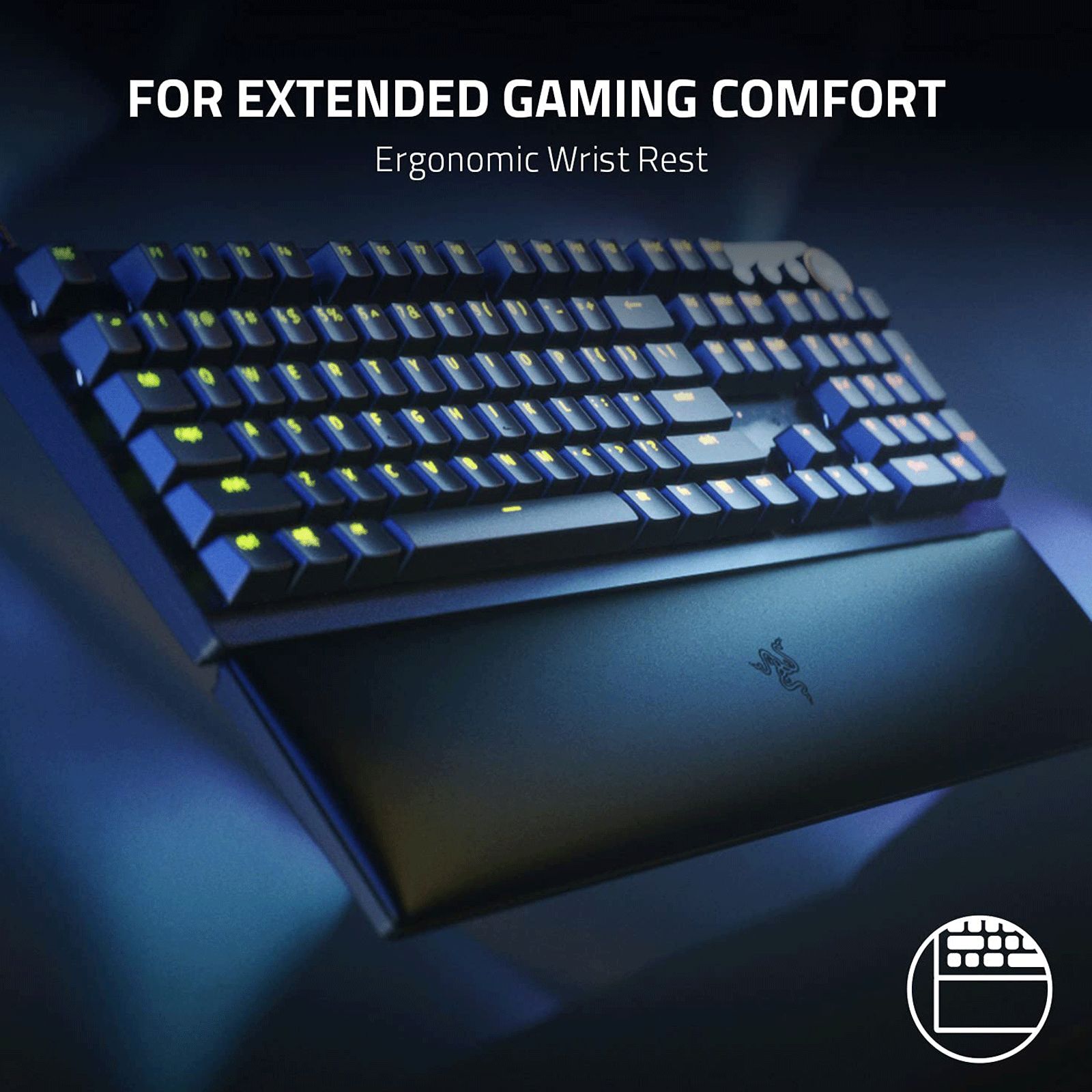 RAZER Huntsman V2 Wired Gaming Keyboard with Backlit Keys (Ergonomic Wrist Rest, Black)_6