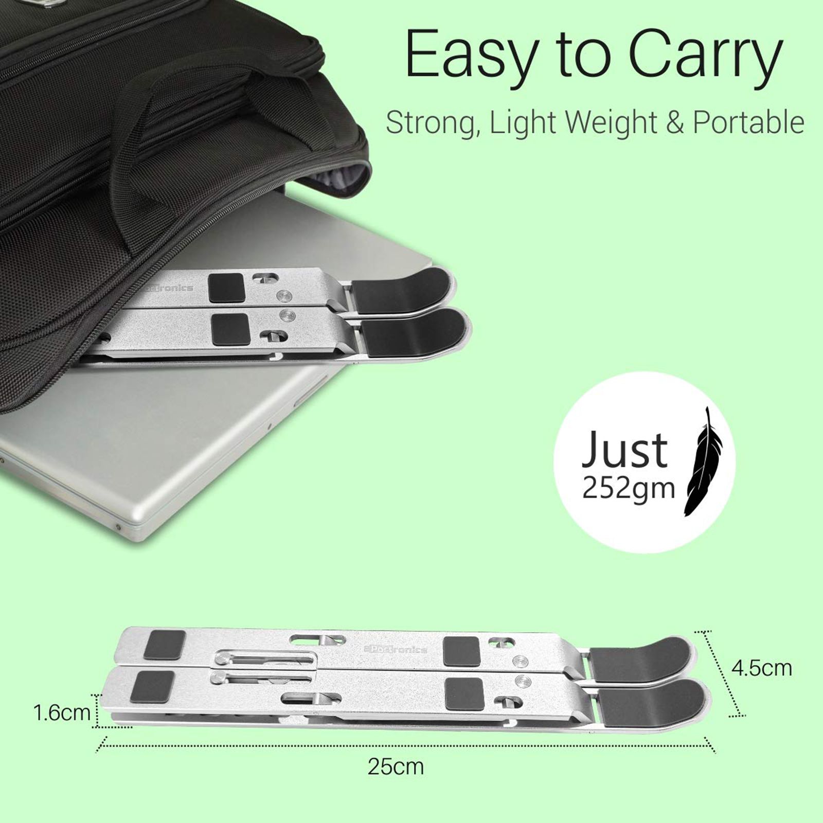 PORTRONICS My Buddy K2 Laptop Stand (7 Adjustable Height, POR 1202, Grey)_6