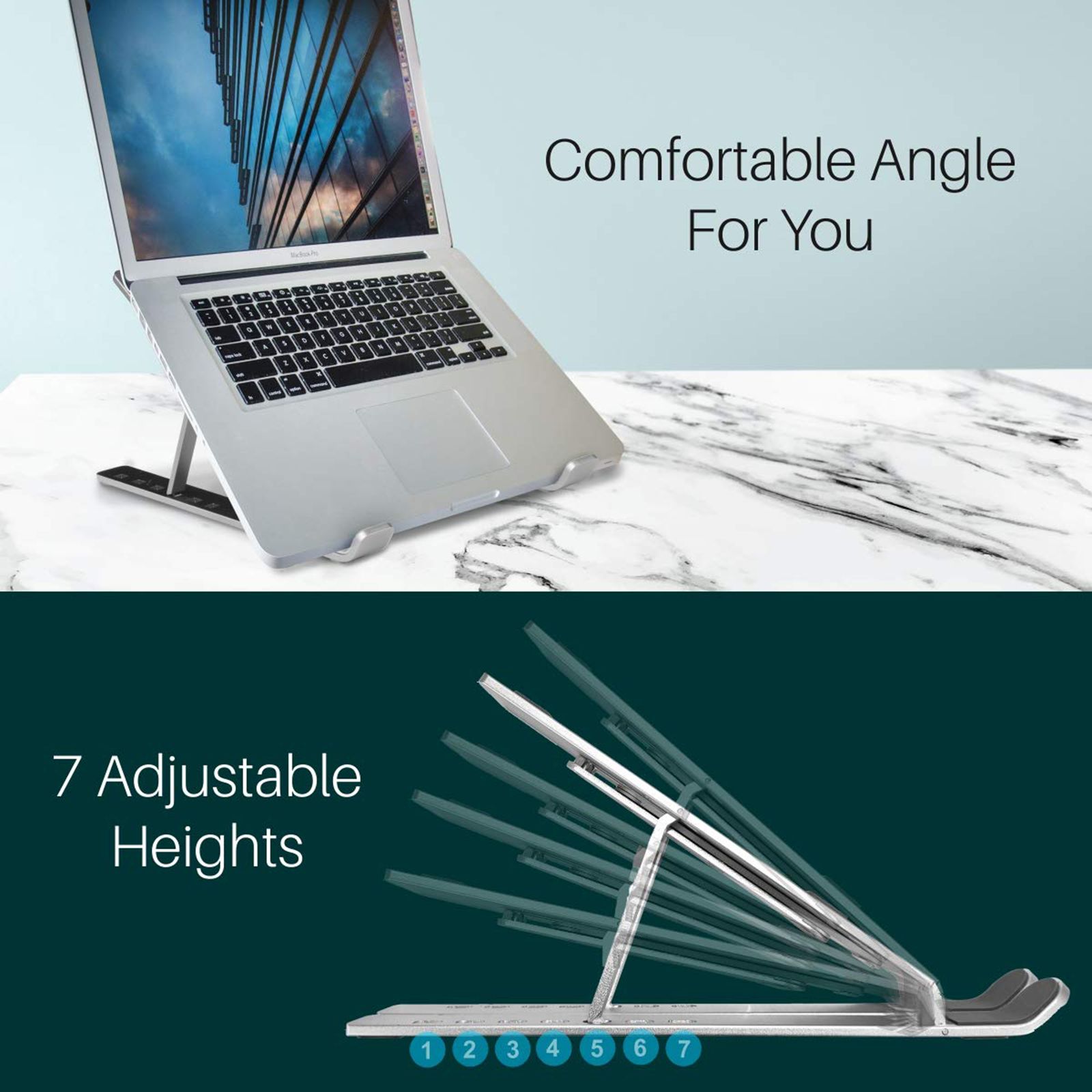 PORTRONICS My Buddy K2 Laptop Stand (7 Adjustable Height, POR 1202, Grey)_7