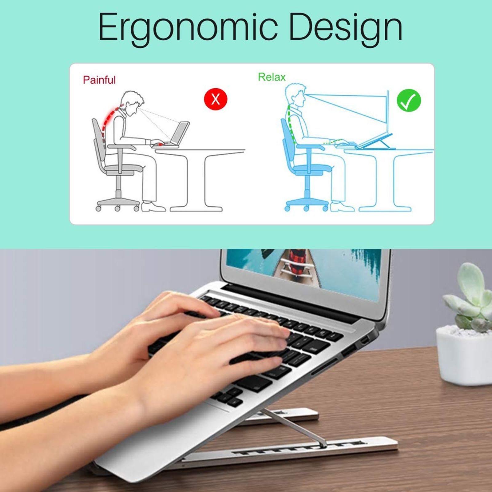 PORTRONICS My Buddy K2 Laptop Stand (7 Adjustable Height, POR 1202, Grey)_4