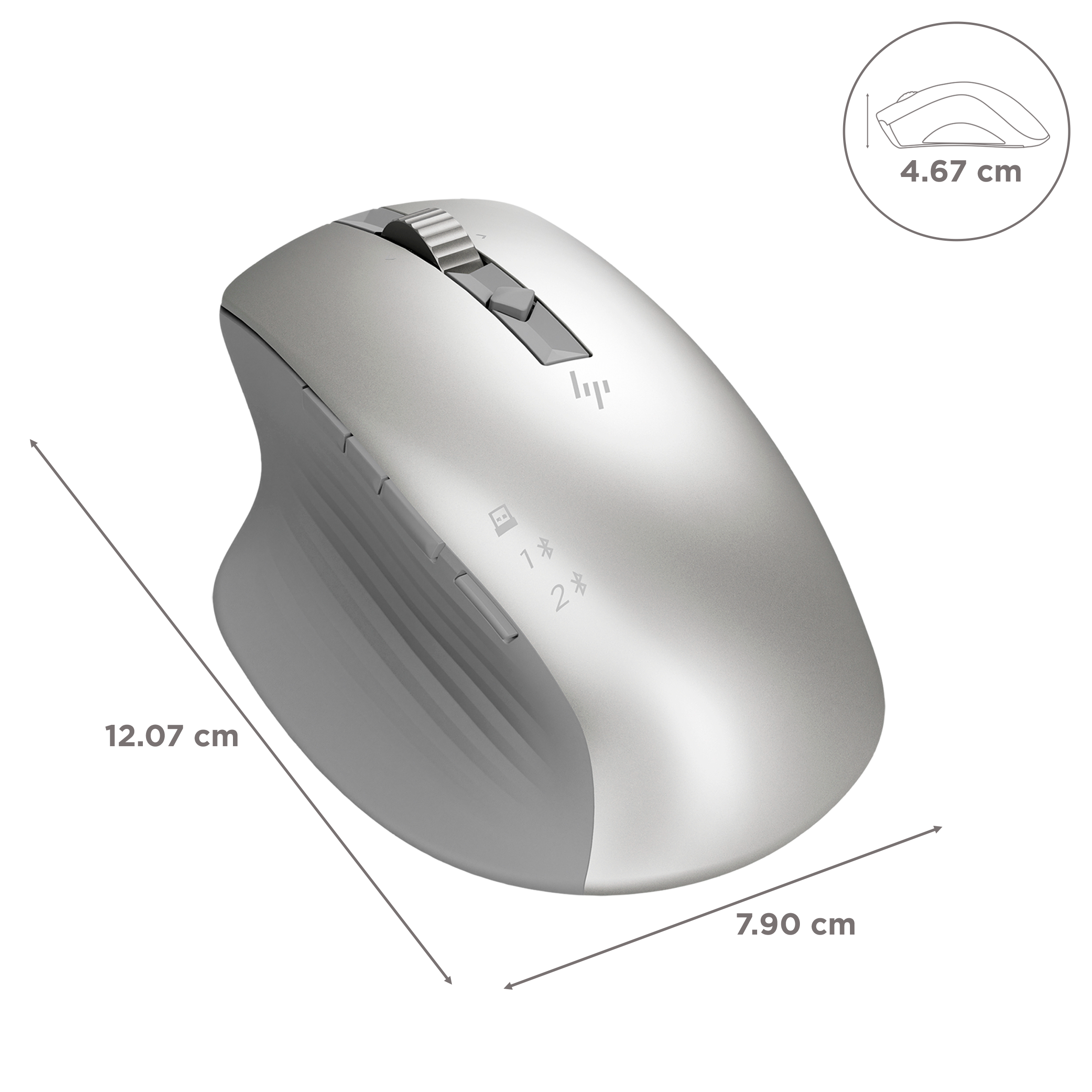 HP 930 Creator Wireless Optical Mouse with Customizable Buttons (3000 DPI Adjustable, Ergonomic Design, Silver) HP 930 Creator Wireless Optical Mouse with Customizable Buttons (3000 DPI Adjustable, Ergonomic Design, Silver)_3