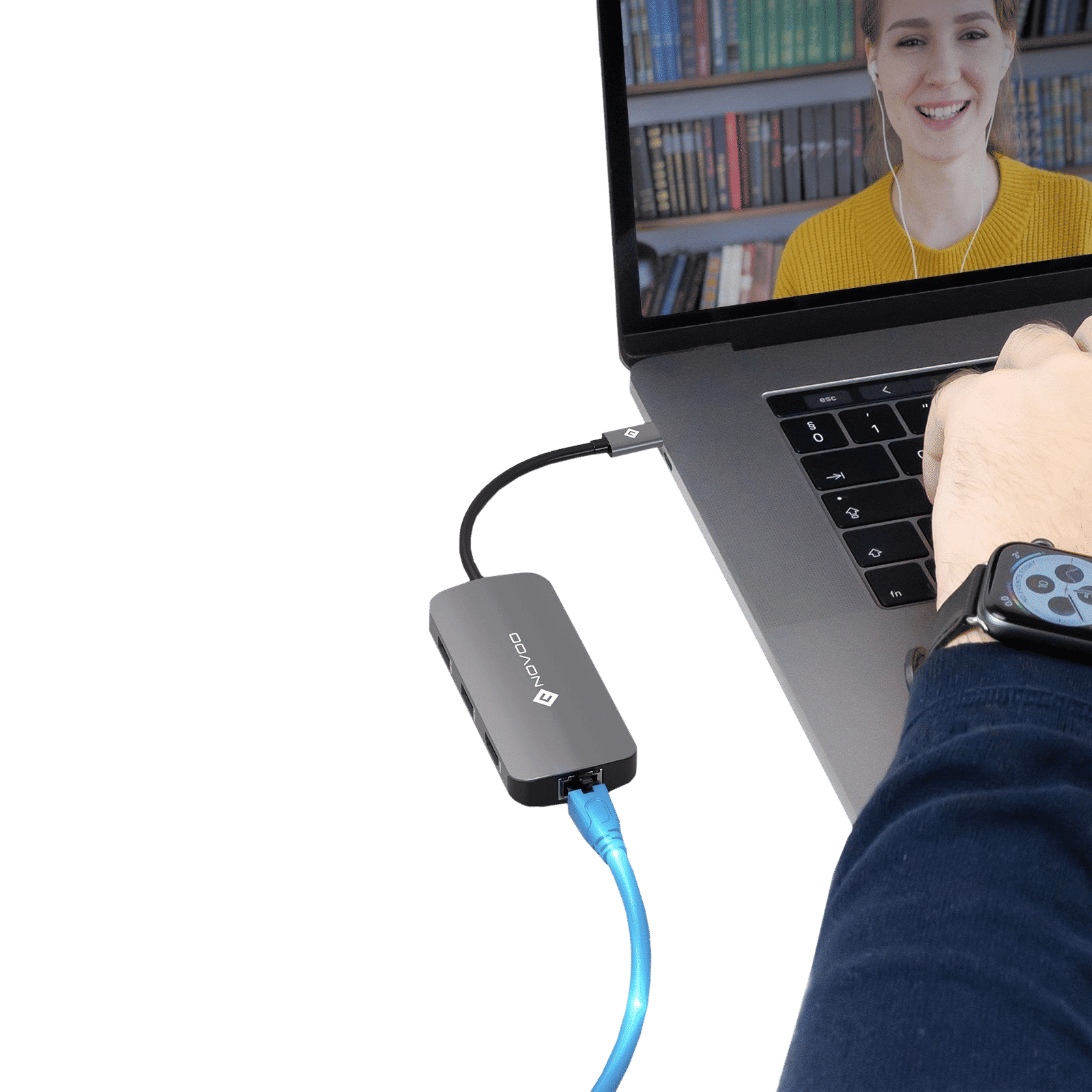 NOVOO 7-in-1 USB 3.0 Type C to USB 2.0 Type C, USB 2.0 Type A, USB 3.0 Type A, HDMI, LAN Port USB Hub (Pass-Through Charging, Dark Grey)_8