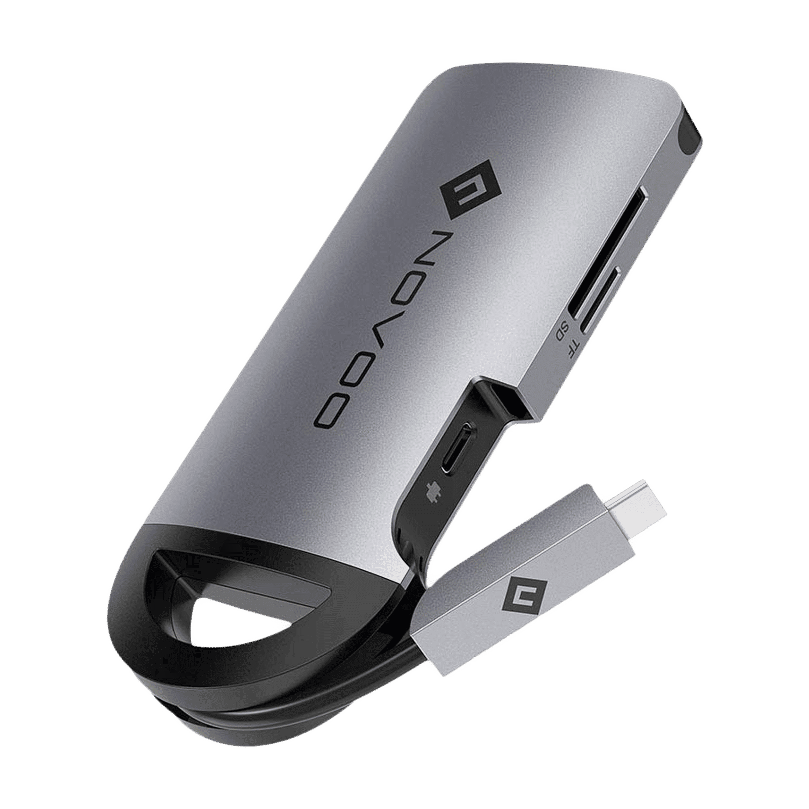 NOVOO 8-in-1 USB 3.0 Type C to USB 3.0 Type A, HDMI, LAN Port, USB Type C, SD Card Slot, TF Card Multi-Port Hub (Safe Certified, Space Grey)_1