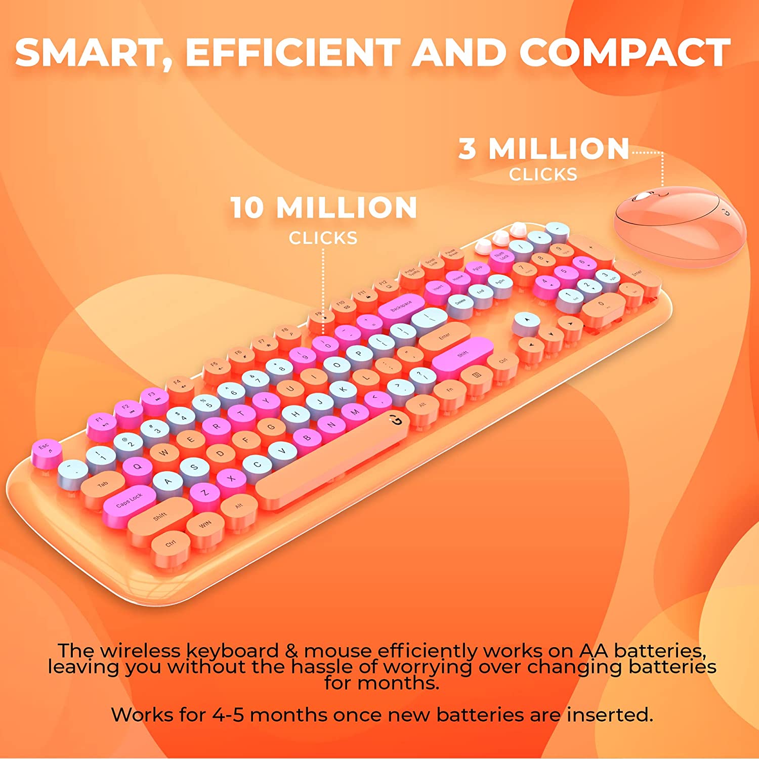 iGear KeyBee Pro Wireless Keyboard & Mouse Combo (104 Keys, 1600 DPI Adjustable, Removable Key Caps, Orange) iGear KeyBee Pro Wireless Keyboard & Mouse Combo (104 Keys, 1600 DPI Adjustable, Removable Key Caps, Orange)_11