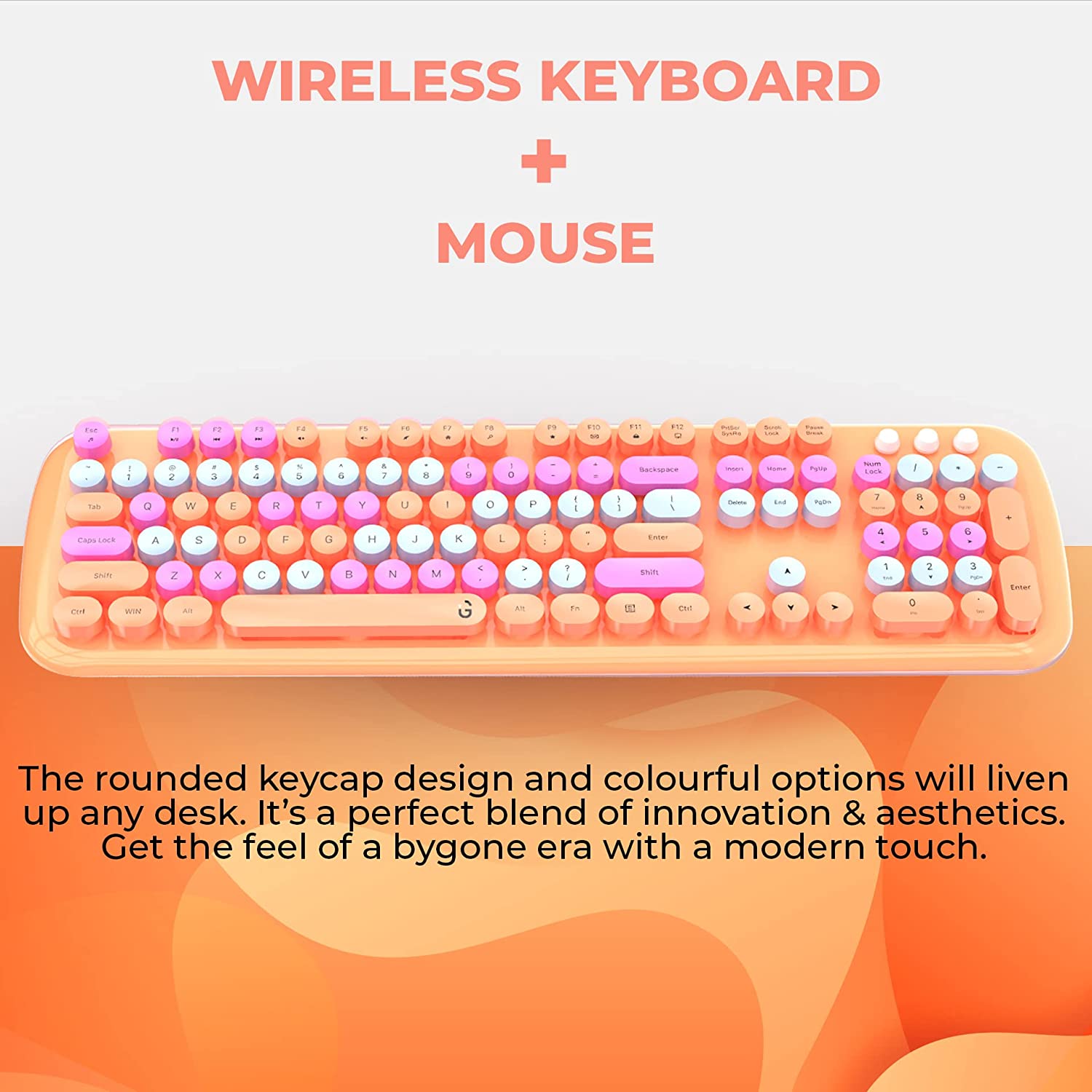 iGear KeyBee Pro Wireless Keyboard & Mouse Combo (104 Keys, 1600 DPI Adjustable, Removable Key Caps, Orange) iGear KeyBee Pro Wireless Keyboard & Mouse Combo (104 Keys, 1600 DPI Adjustable, Removable Key Caps, Orange)_6