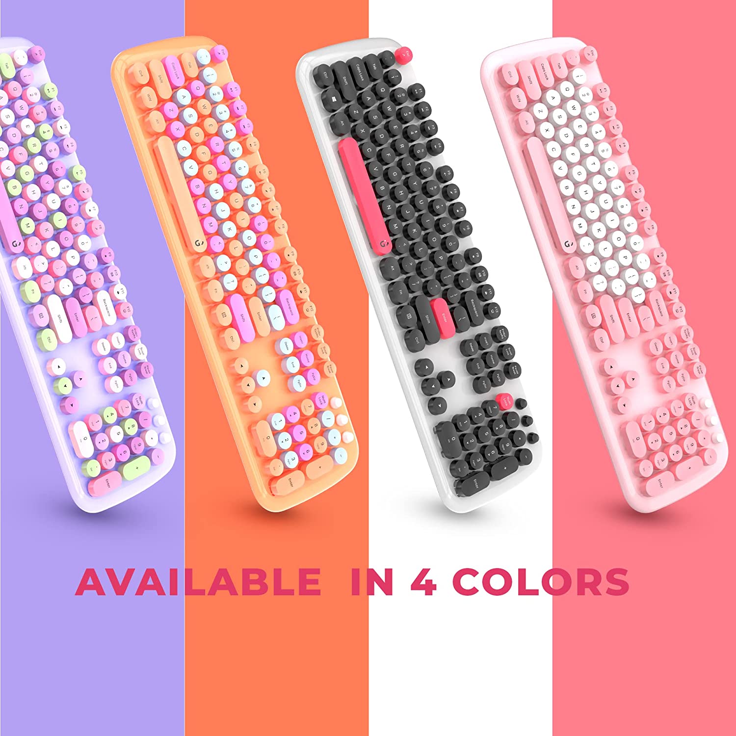 iGear KeyBee Pro Wireless Keyboard & Mouse Combo (104 Keys, 1600 DPI Adjustable, Removable Key Caps, Pink)_9