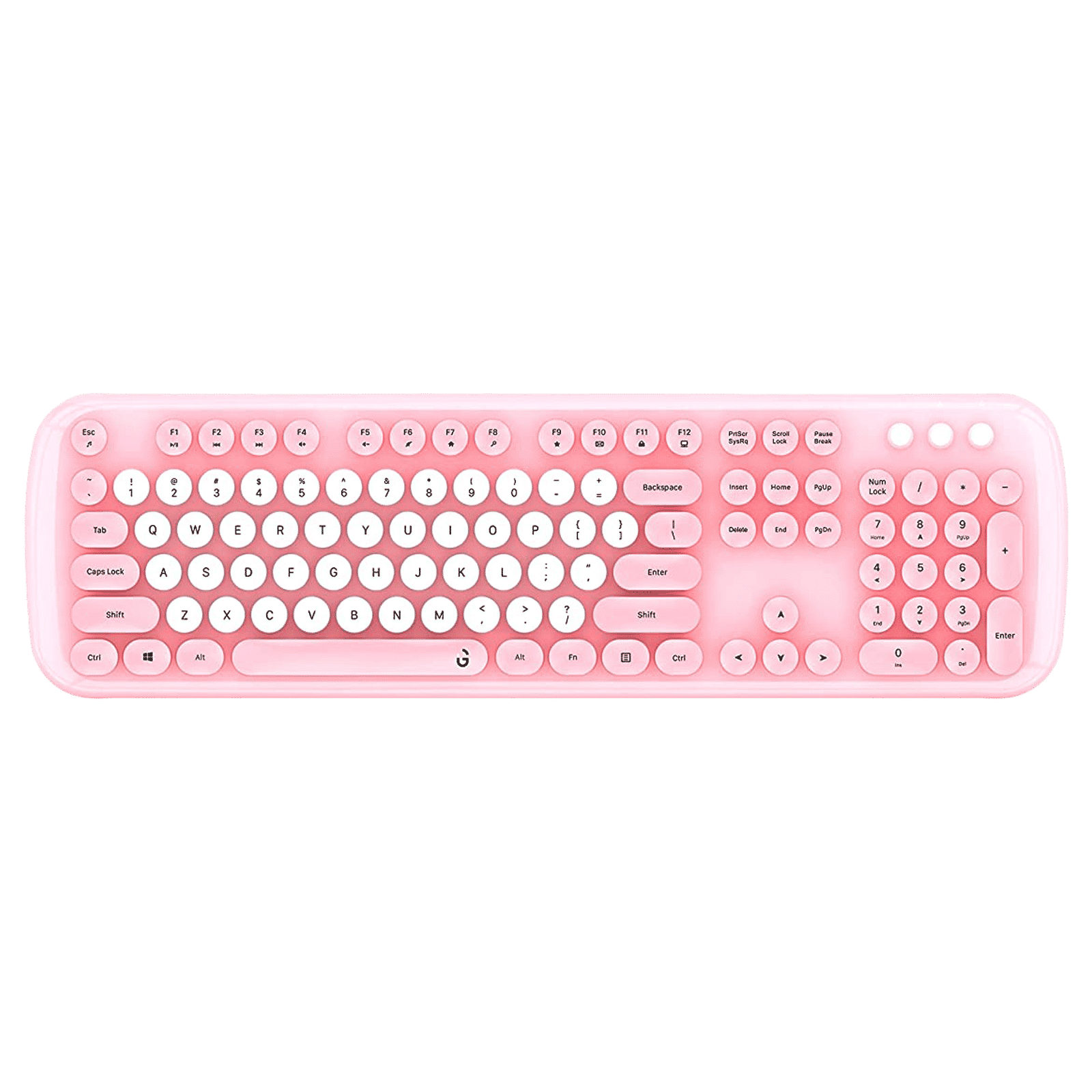 iGear KeyBee Pro Wireless Keyboard & Mouse Combo (104 Keys, 1600 DPI Adjustable, Removable Key Caps, Pink)_2