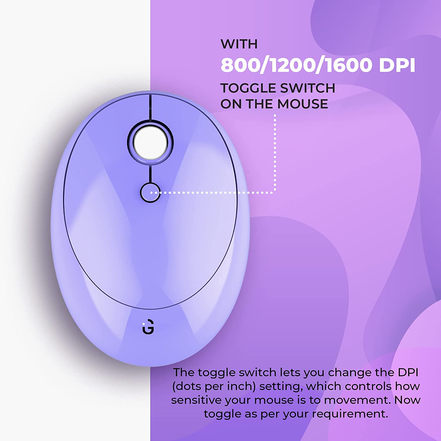 iGear KeyBee Pro Wireless Keyboard & Mouse Combo (104 Keys, 1600 DPI Adjustable, Removable Key Caps, Purple)_10