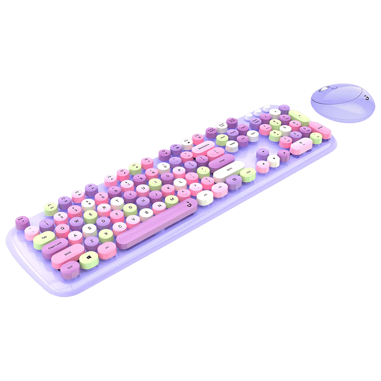 iGear KeyBee Pro Wireless Keyboard & Mouse Combo (104 Keys, 1600 DPI Adjustable, Removable Key Caps, Purple)_4