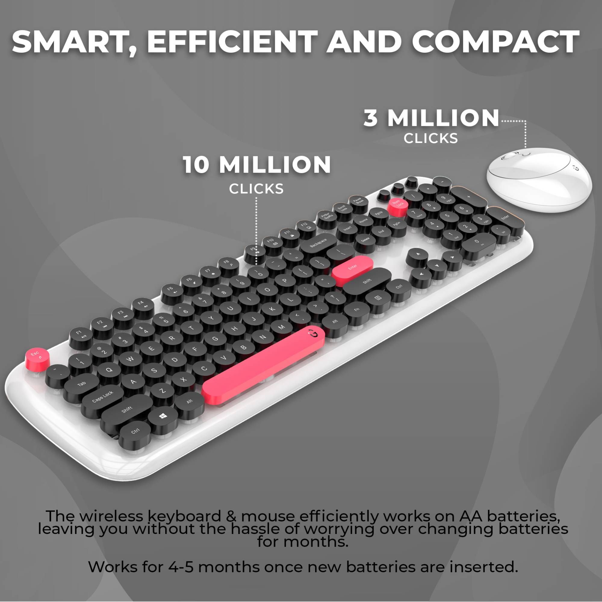 iGear KeyBee Pro Wireless Keyboard & Mouse Combo (100 Keys, 1600 DPI Adjustable, Removable Key Caps, White) iGear KeyBee Pro Wireless Keyboard & Mouse Combo (100 Keys, 1600 DPI Adjustable, Removable Key Caps, White)_7