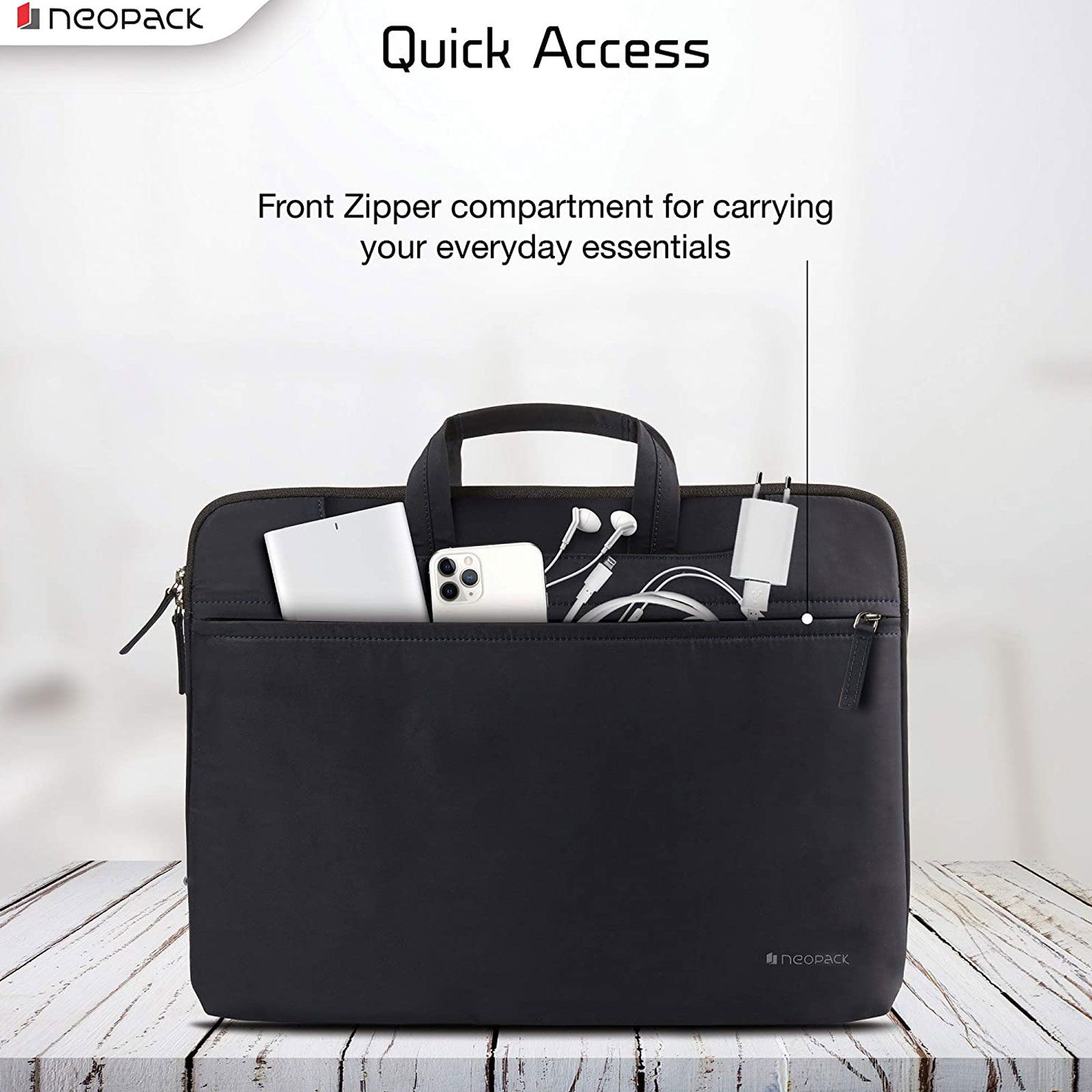 neopack Svelte Nylon, Fabric Laptop Sling Bag for 13.3 & 14.2 Inch Laptop (Lightweight, Navy Blue) neopack Svelte Nylon, Fabric Laptop Sling Bag for 13.3 & 14.2 Inch Laptop (Lightweight, Navy Blue)_8