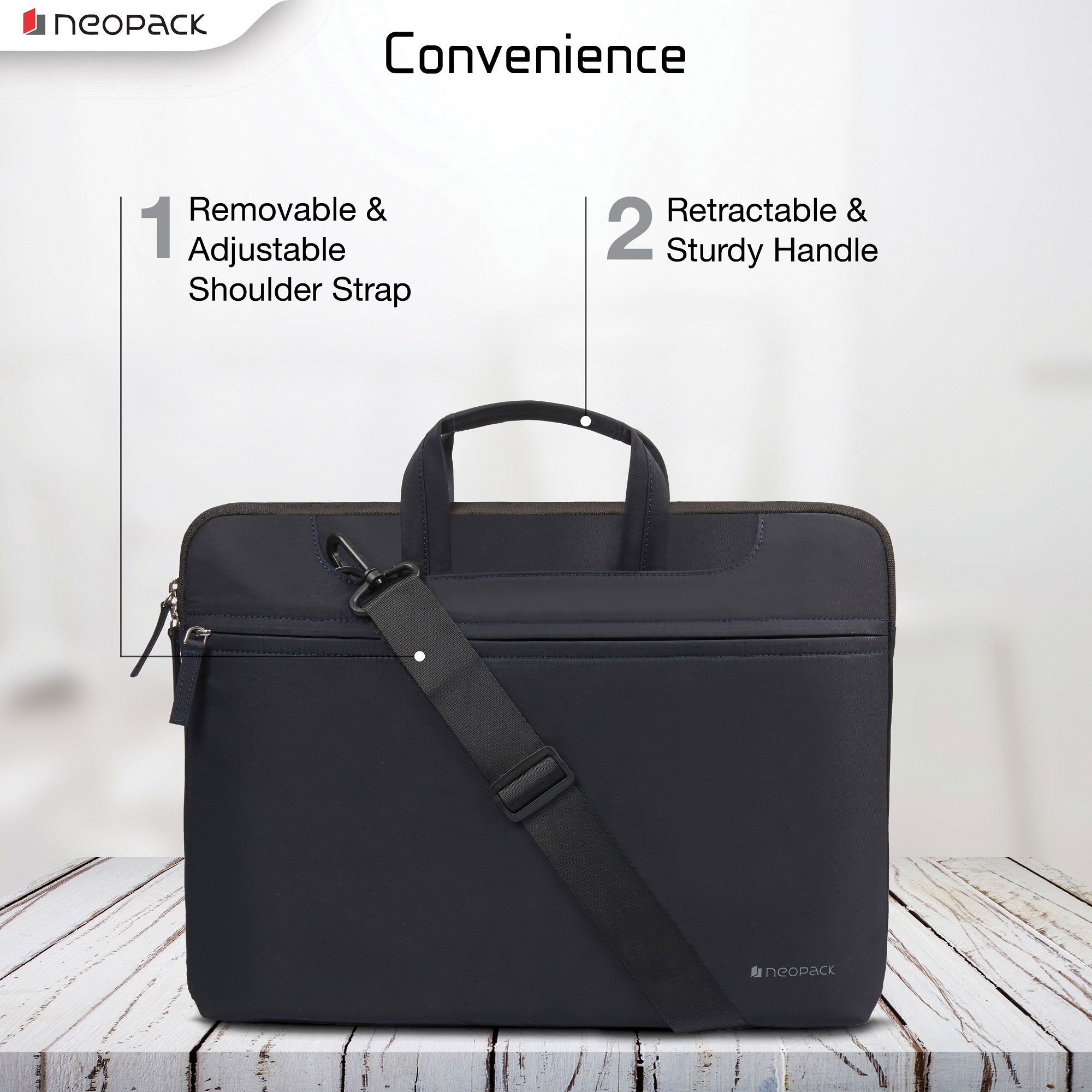 neopack Svelte Nylon, Fabric Laptop Sling Bag for 13.3 & 14.2 Inch Laptop (Lightweight, Navy Blue) neopack Svelte Nylon, Fabric Laptop Sling Bag for 13.3 & 14.2 Inch Laptop (Lightweight, Navy Blue)_4