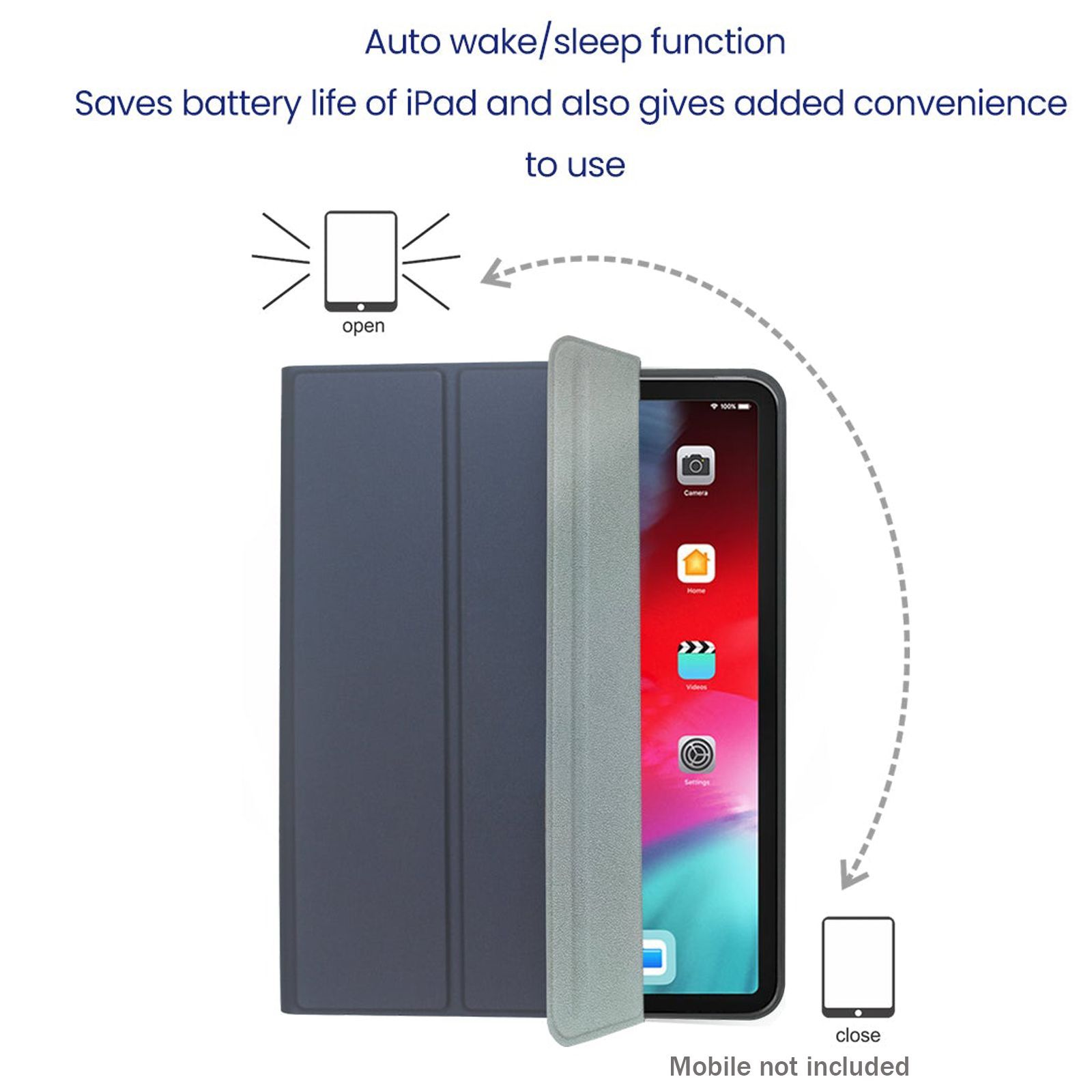 Stuffcool Flex Faux Leather Flip Cover for Apple iPad 10.2 Inch (9th Gen) (Built-in Pencil Holder, Navy)_3