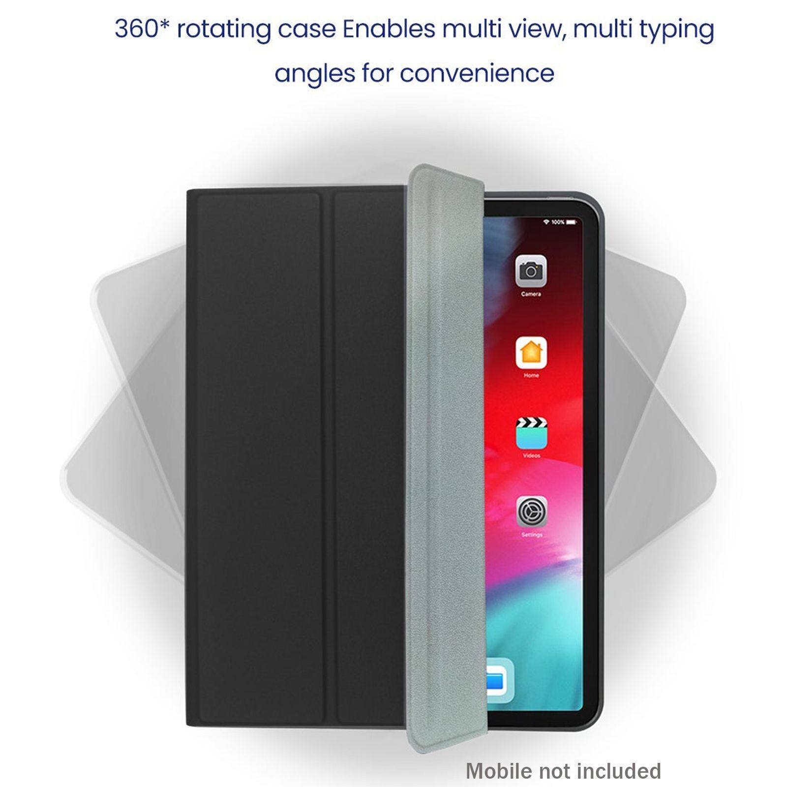 Stuffcool Flex Faux Leather Flip Cover for Apple iPad 10.9, iPad Pro 11 Inch (Built-in Pencil Holder, Black)_4