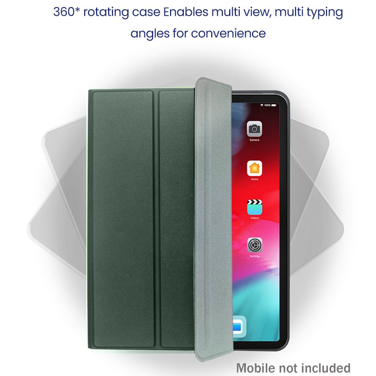 Stuffcool Flex Faux Leather Flip Cover for Apple iPad 10.9, iPad Pro 11 Inch (Built-in Pencil Holder, Green)_3