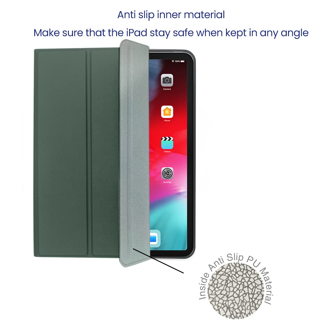 Stuffcool Flex Faux Leather Flip Cover for Apple iPad Mini 8.3 Inch (6th Gen) (Built-in Pencil Holder, Mint Green)_3