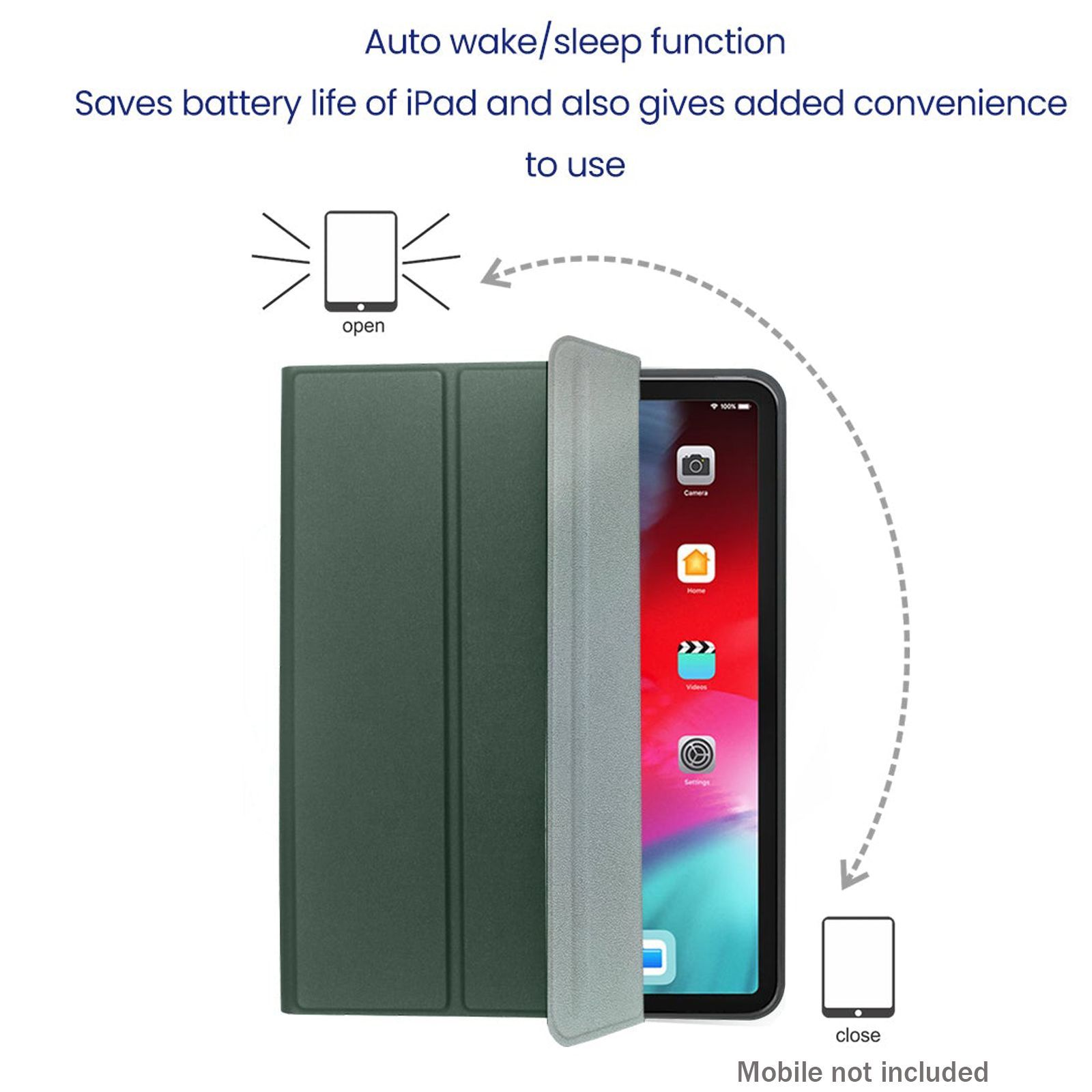 Stuffcool Flex Faux Leather Flip Cover for Apple iPad Mini 8.3 Inch (6th Gen) (Built-in Pencil Holder, Mint Green)_5