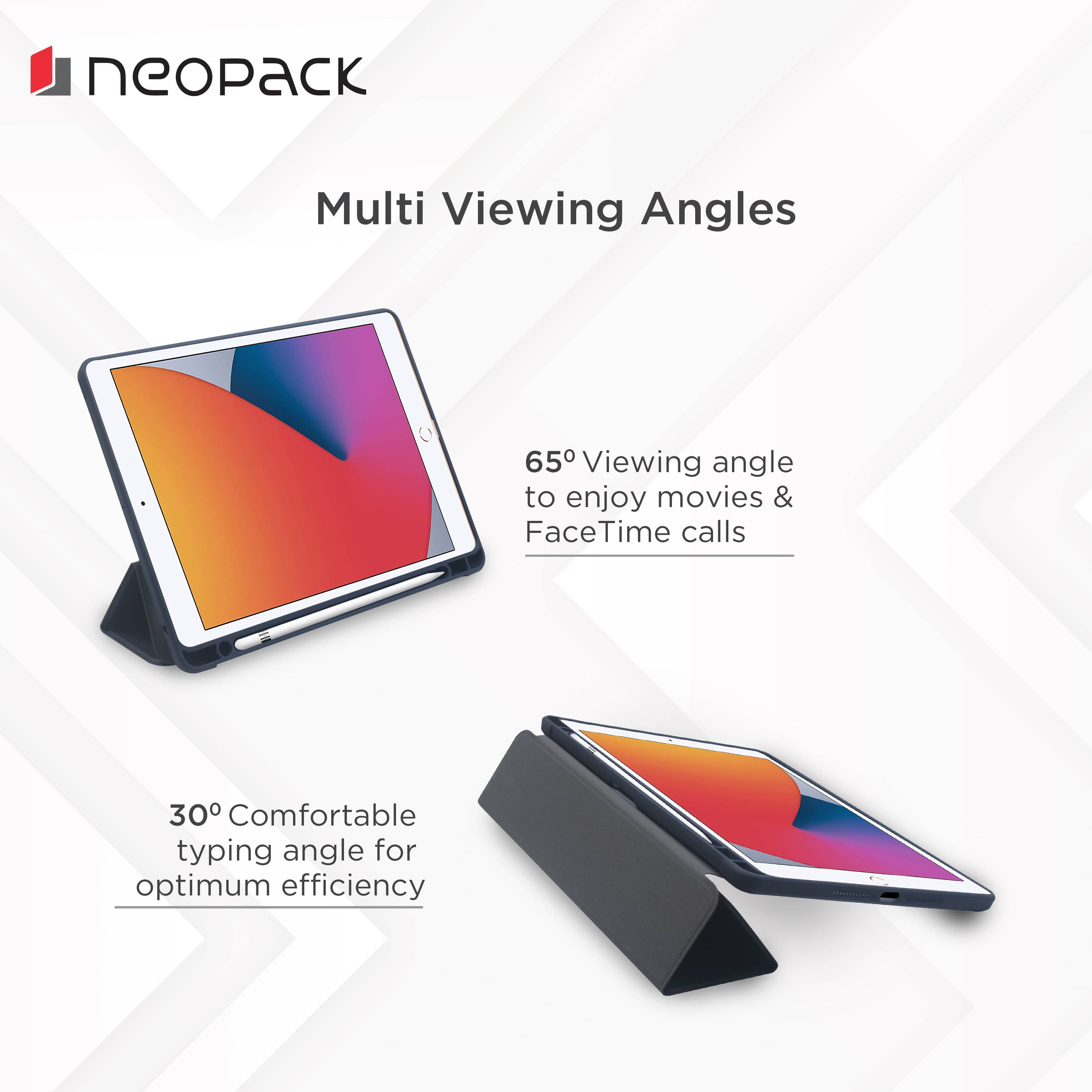 neopack Delta TPU Back Case for Apple iPad (All Gen) (With Pencil Holder, Midnight Blue)_3