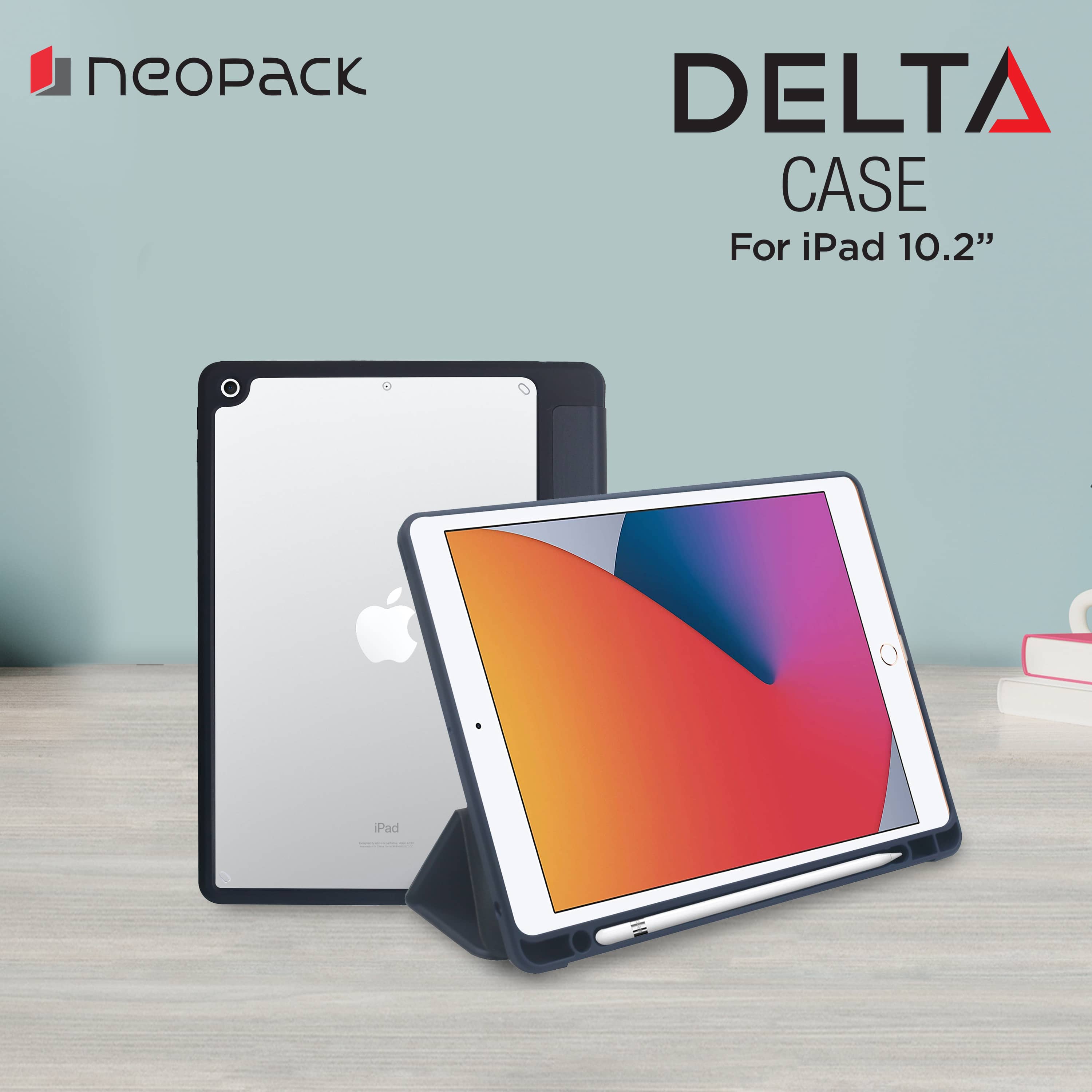 neopack Delta TPU Back Case for Apple iPad (All Gen) (With Pencil Holder, Midnight Blue)_4