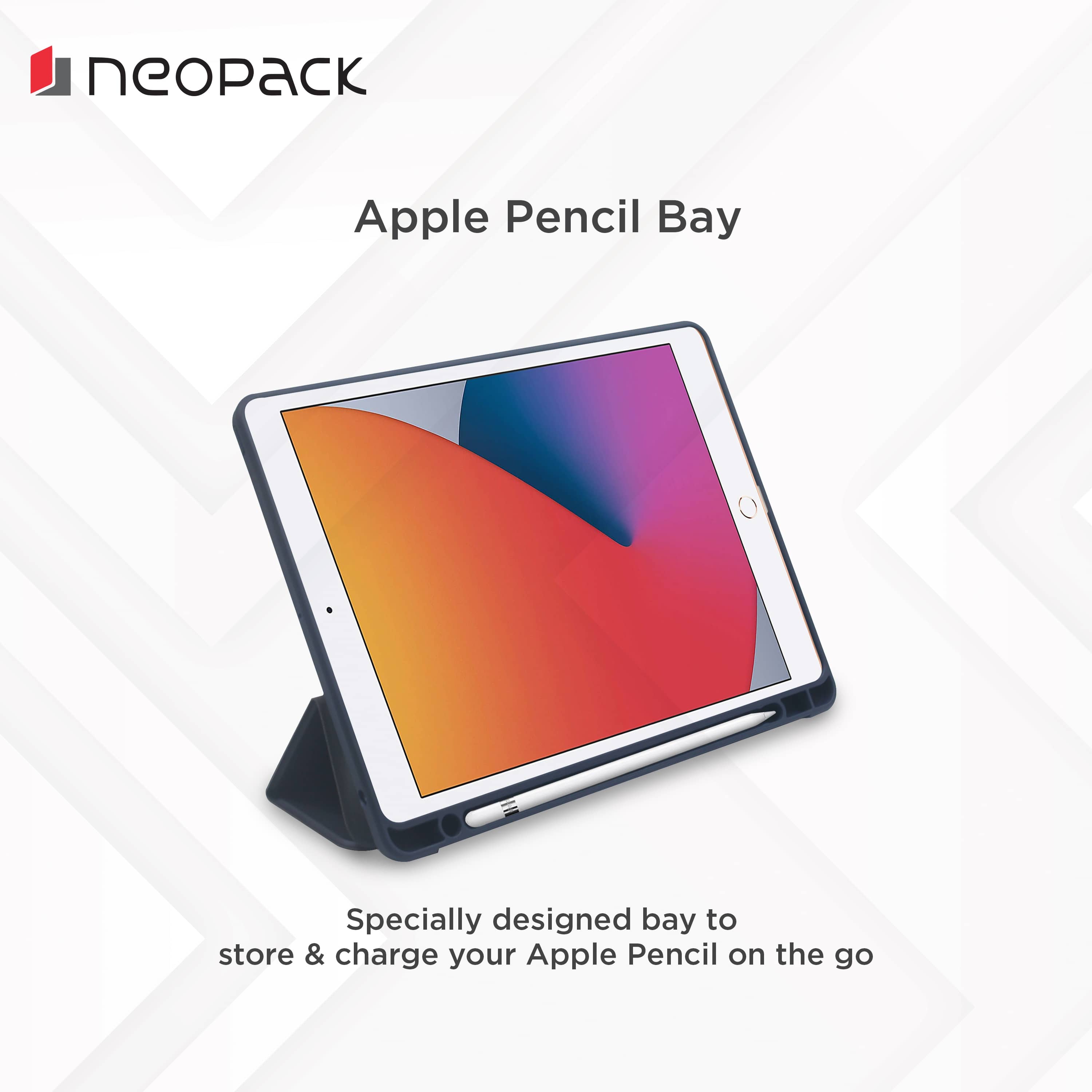 neopack Delta TPU Back Case for Apple iPad (All Gen) (With Pencil Holder, Midnight Blue)_6