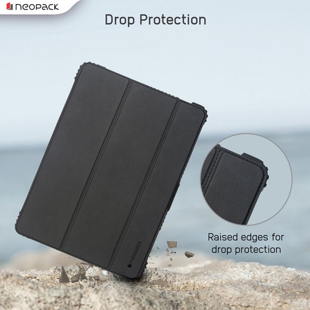 Neopack Defender Polycarbonate, TPU Flip Cover for Apple iPad Air, iPad Pro (2nd & 3rd Gen) (With Pencil Holder, Black)_4