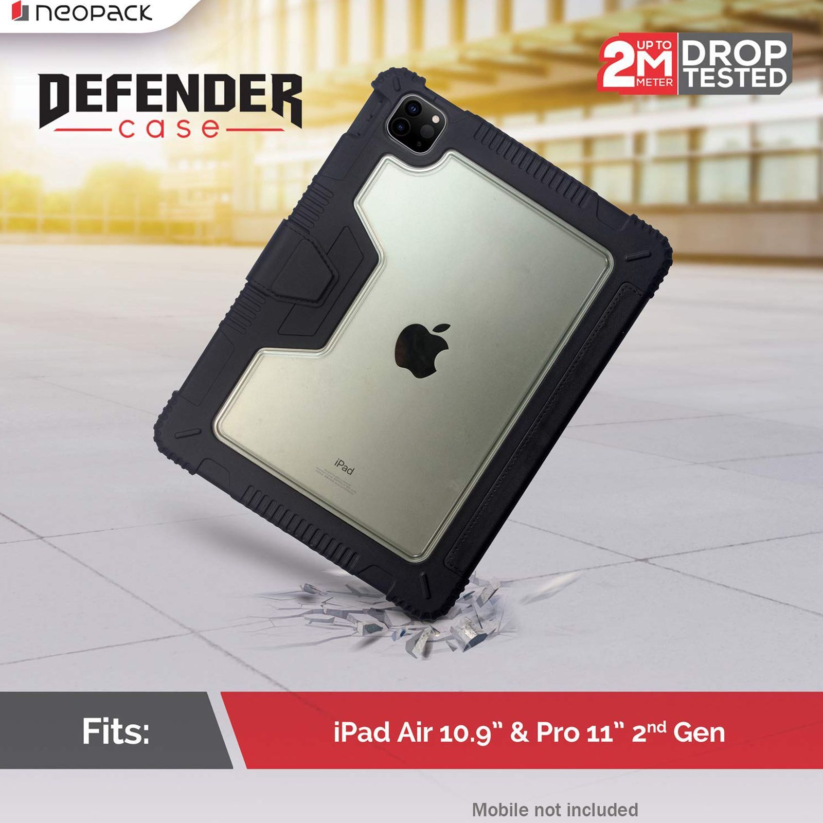 Neopack Defender Polycarbonate, TPU Flip Cover for Apple iPad Air, iPad Pro (2nd & 3rd Gen) (With Pencil Holder, Black)_5
