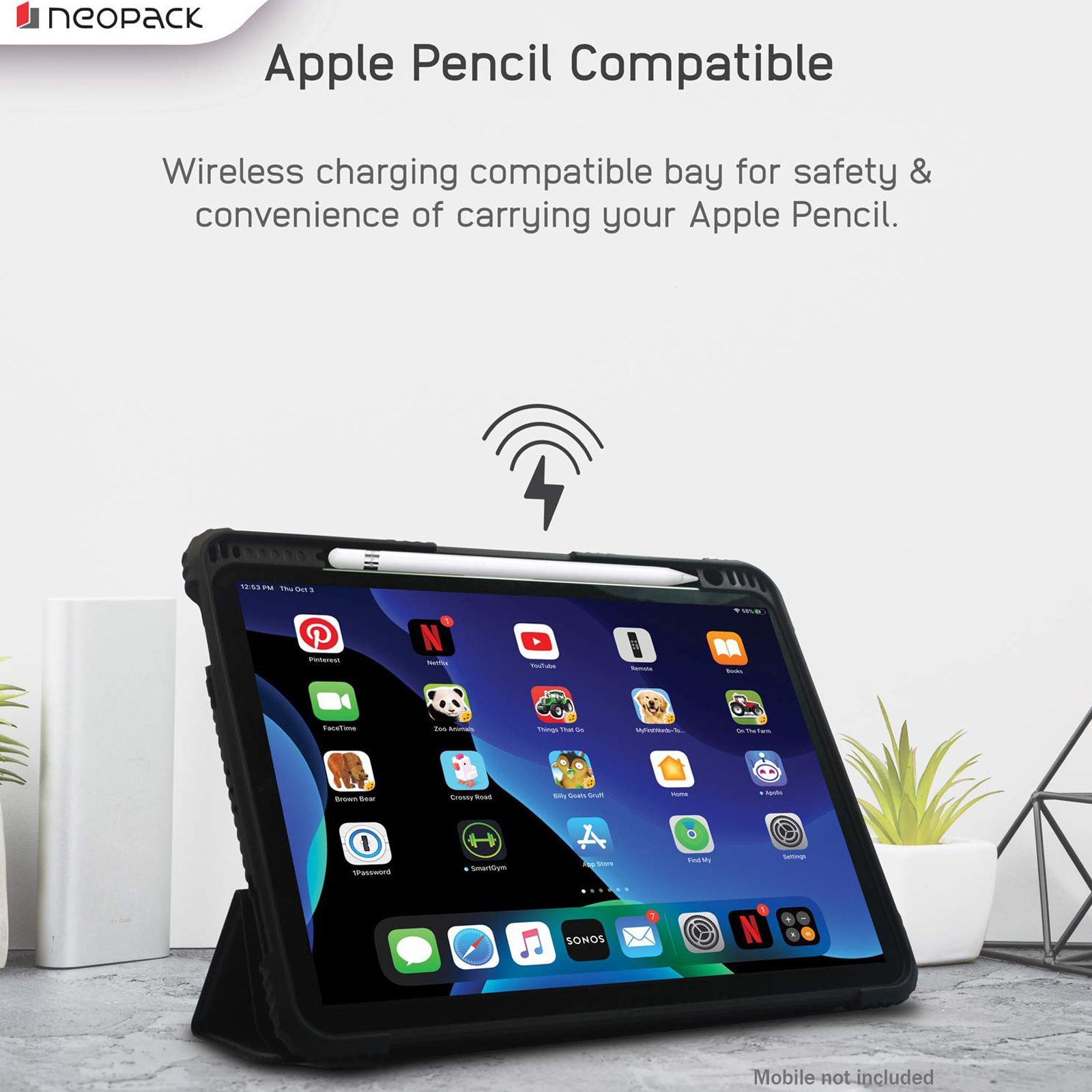 Neopack Defender Polycarbonate, TPU Flip Cover for Apple iPad Air, iPad Pro (2nd & 3rd Gen) (With Pencil Holder, Black)_6